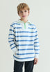 SUDADERA DE RAYAS CON CUELLO POLO