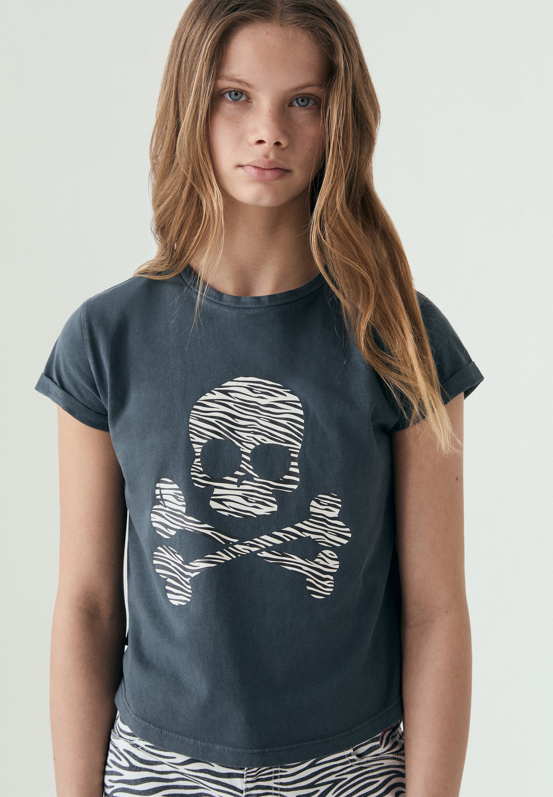 CAMISETA CALAVERA ANIMAL PRINT