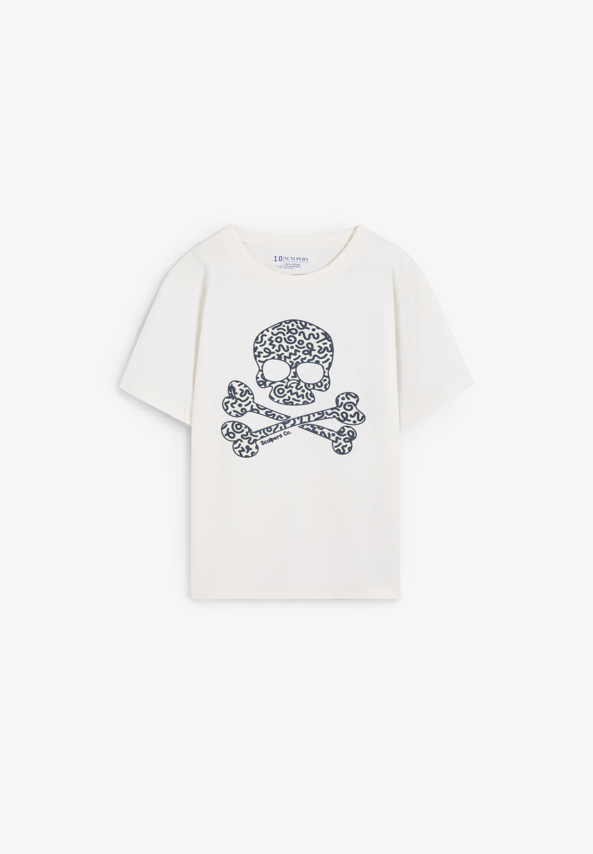 CAMISETA ALGODÓN CALAVERA ESTAMPADA