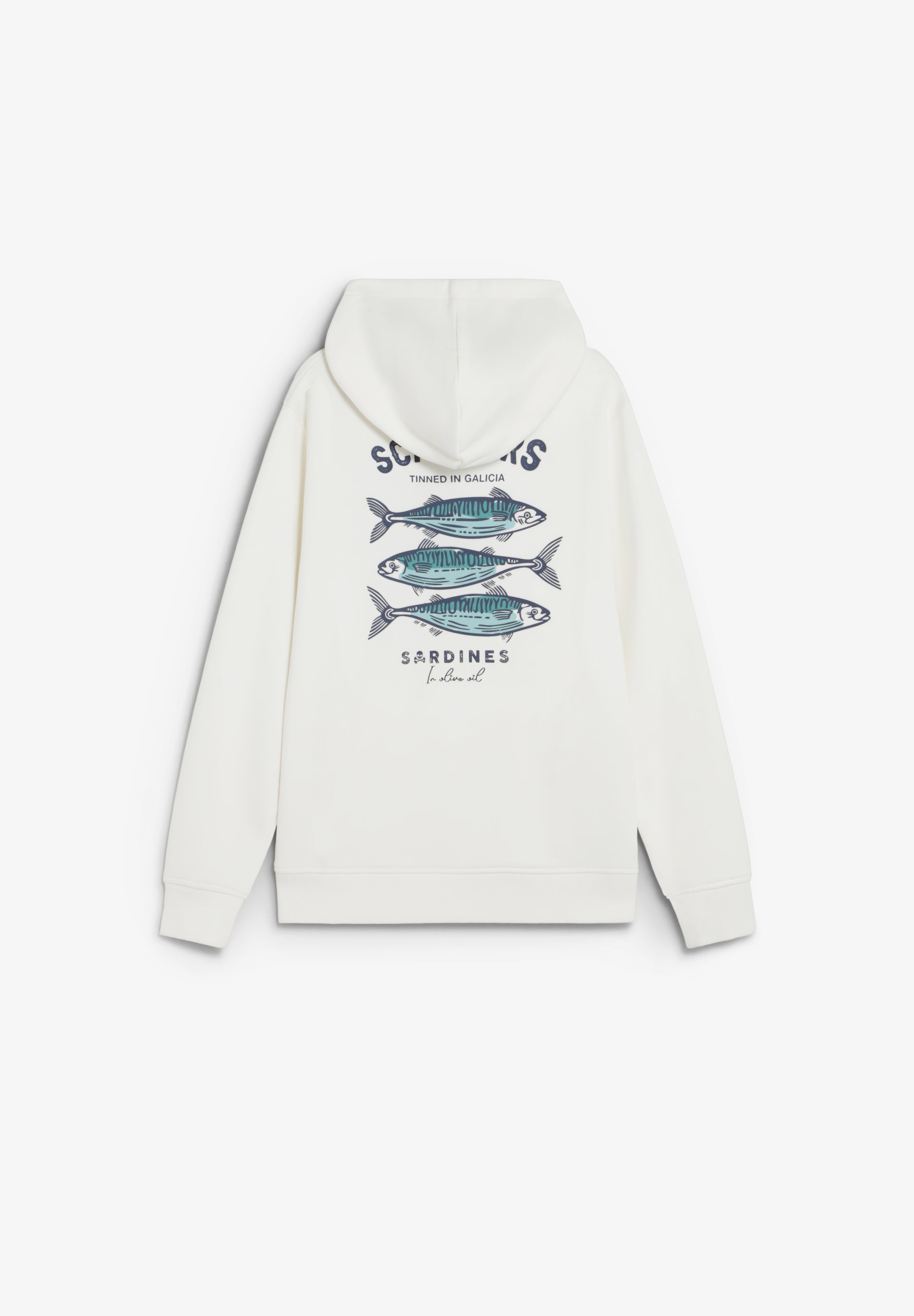 SUDADERA CON CAPUCHA ESTAMPADO SARDINAS