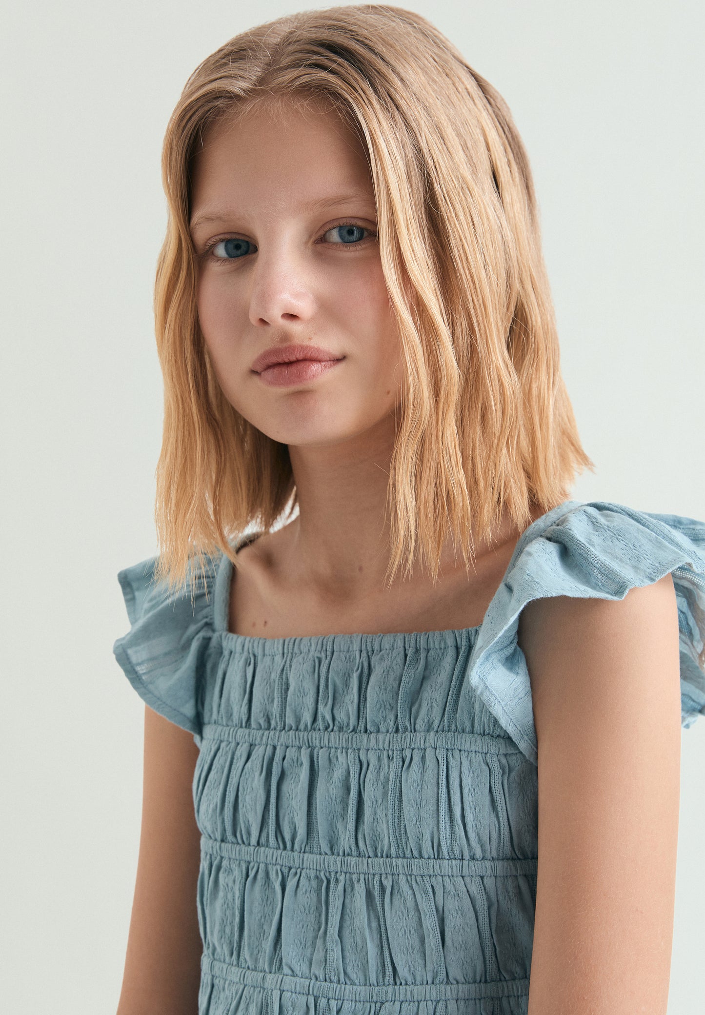 BLUSA VOLANTES FRUNCIDA