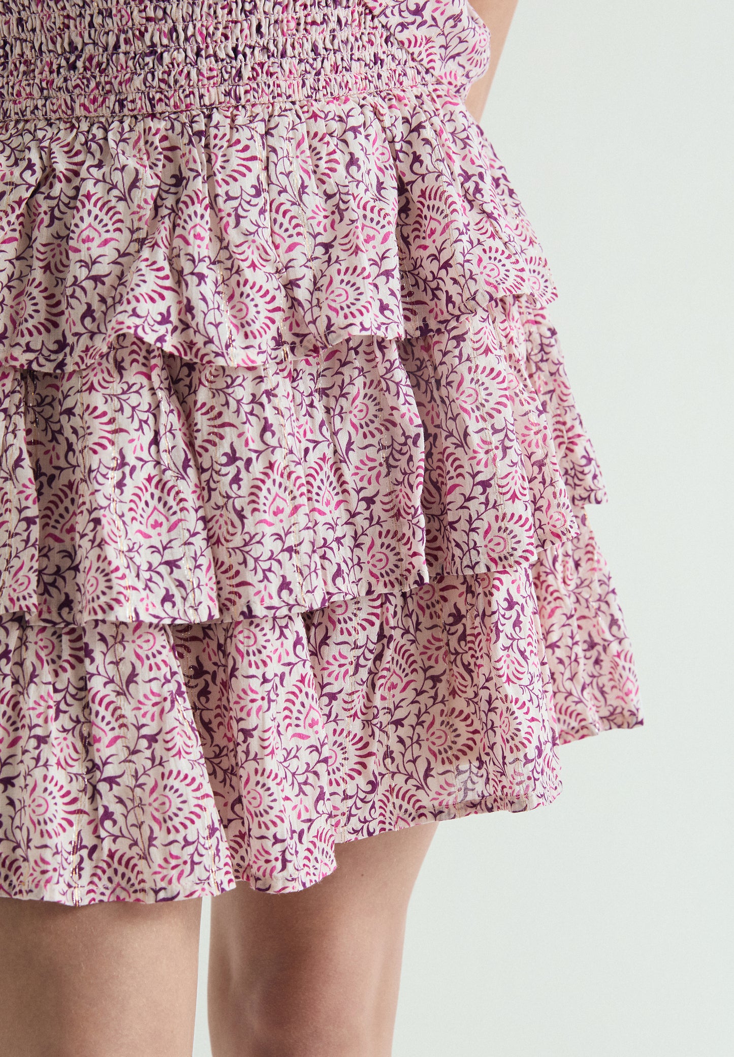 FALDA MULTICOLOR VOLANTES