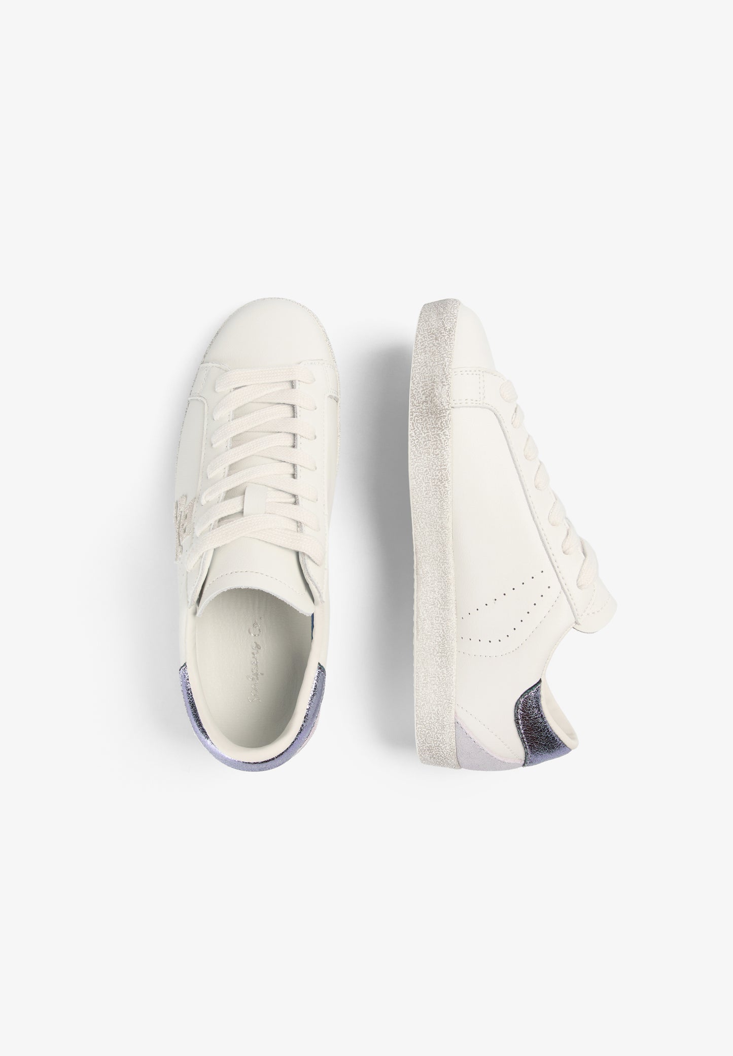 ZAPATILLA PIEL CONTRASTE METALIZADO