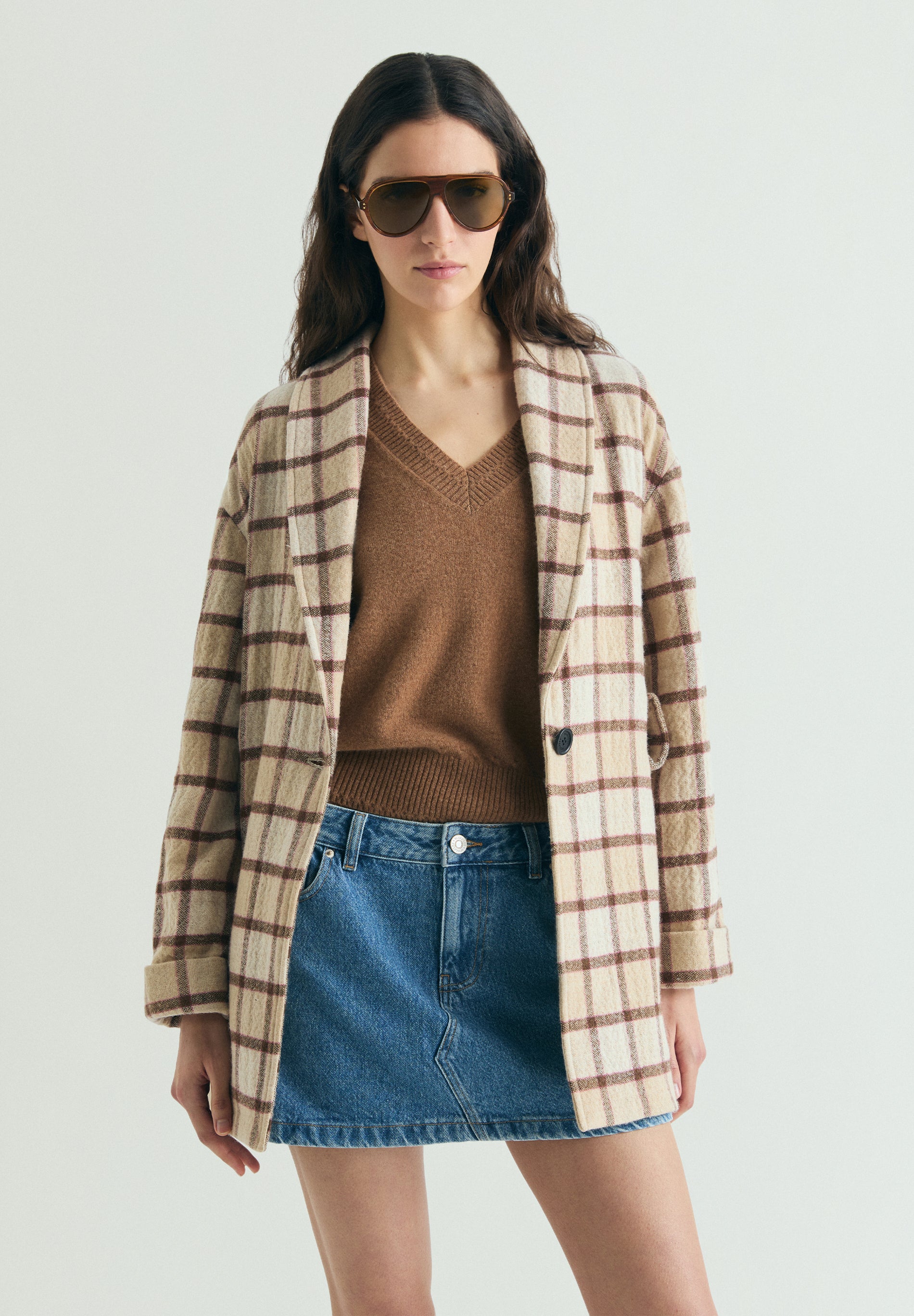 ABRIGO PAÑO CUADROS