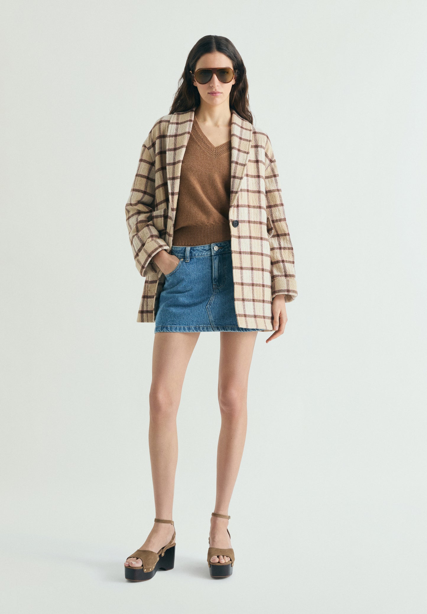 ABRIGO PAÑO CUADROS