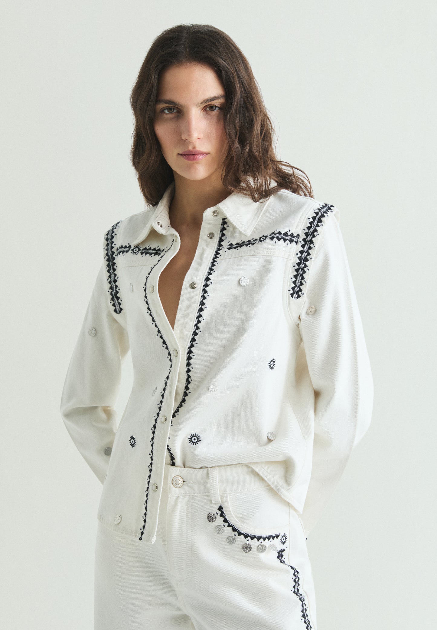 CAMISA DENIM PRINT ÉTNICO