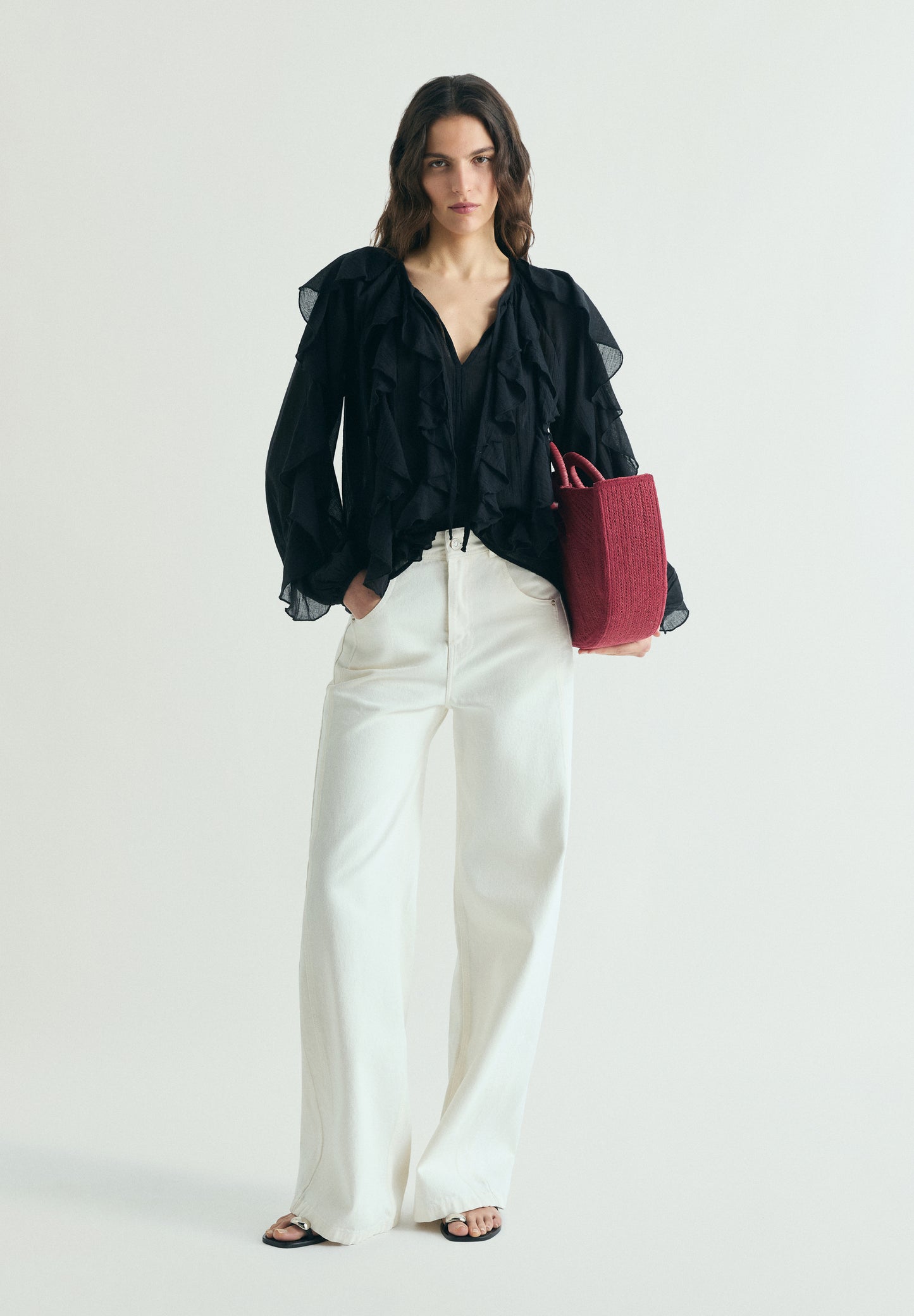 BLUSA ALGODÓN VOLANTES