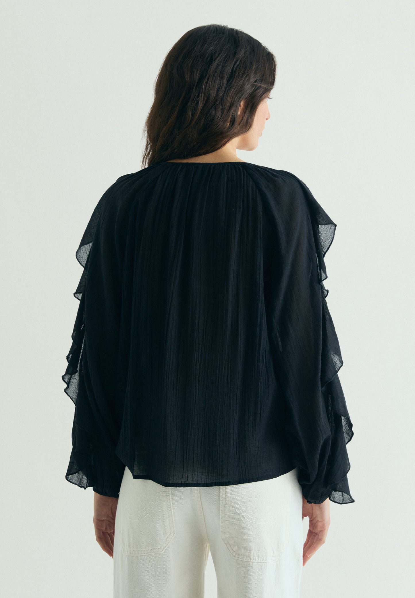 BLUSA ALGODÓN VOLANTES