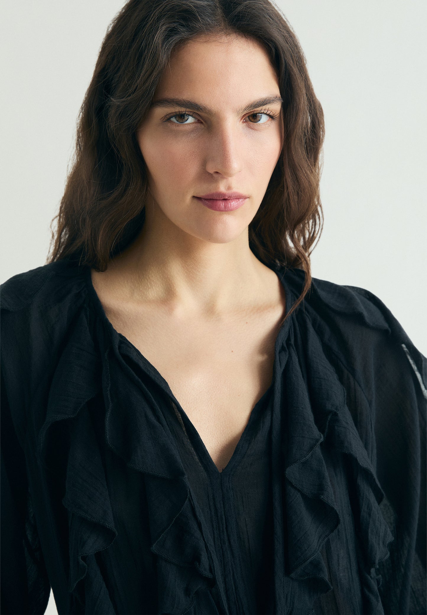 BLUSA ALGODÓN VOLANTES