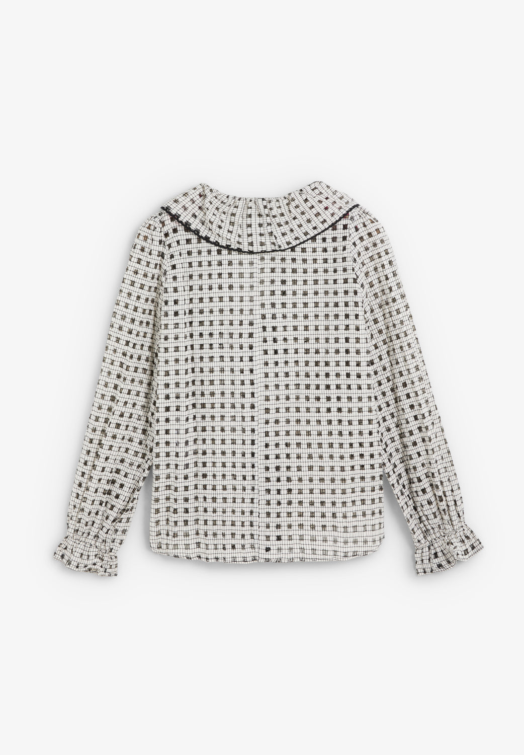 BLUSA ALGODÓN CUADROS VOLANTE - Scalpers