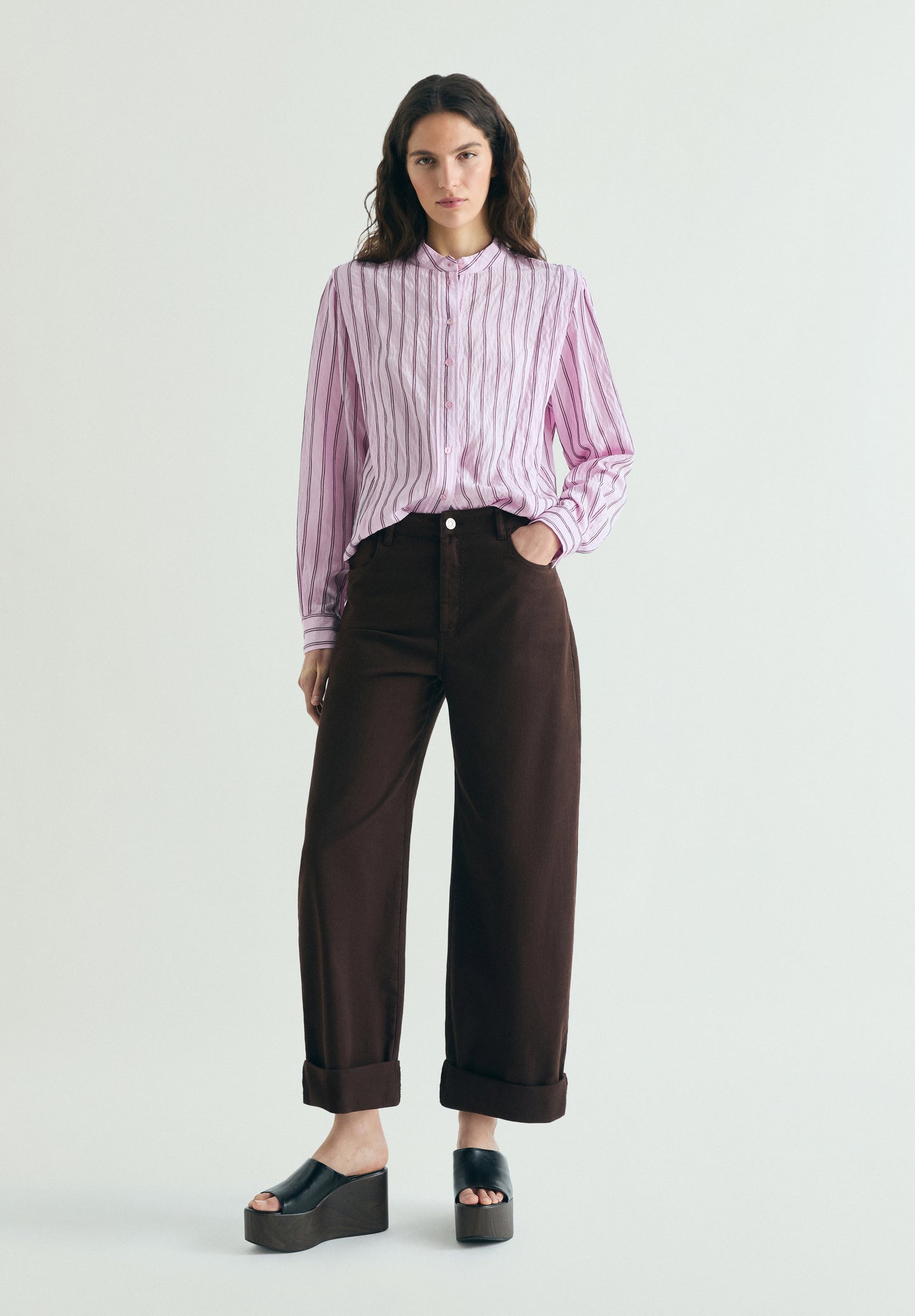 CAMISA RAYAS EFECTO HOMBRERA