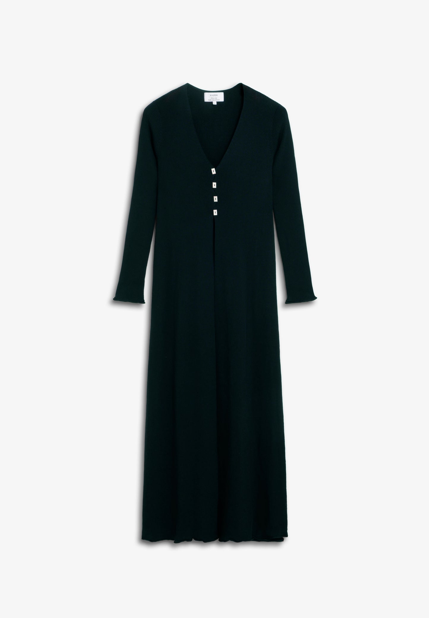 CARDIGAN LARGO DE PUNTO ACANALADO