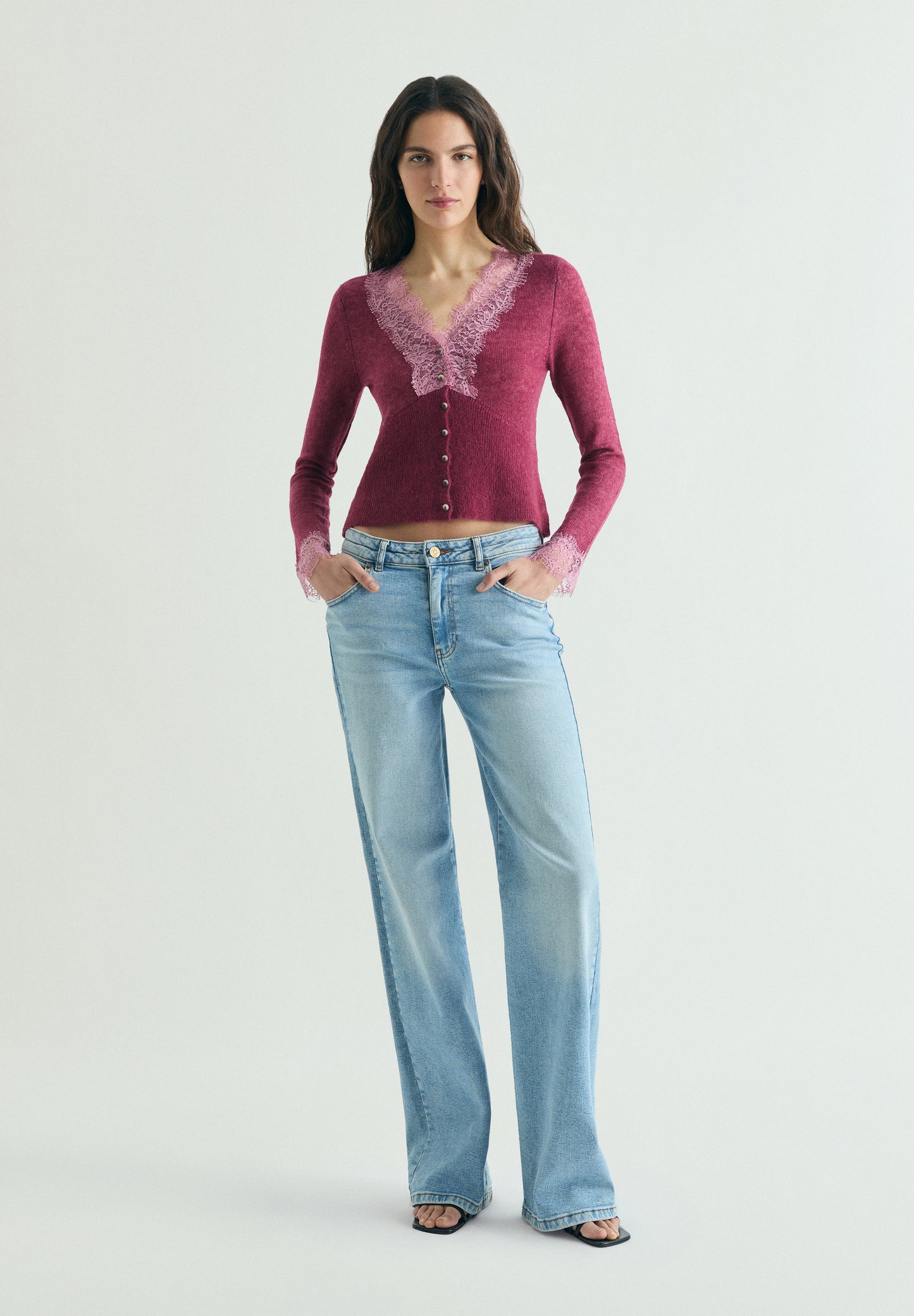 CÁRDIGAN PUNTO ENCAJE