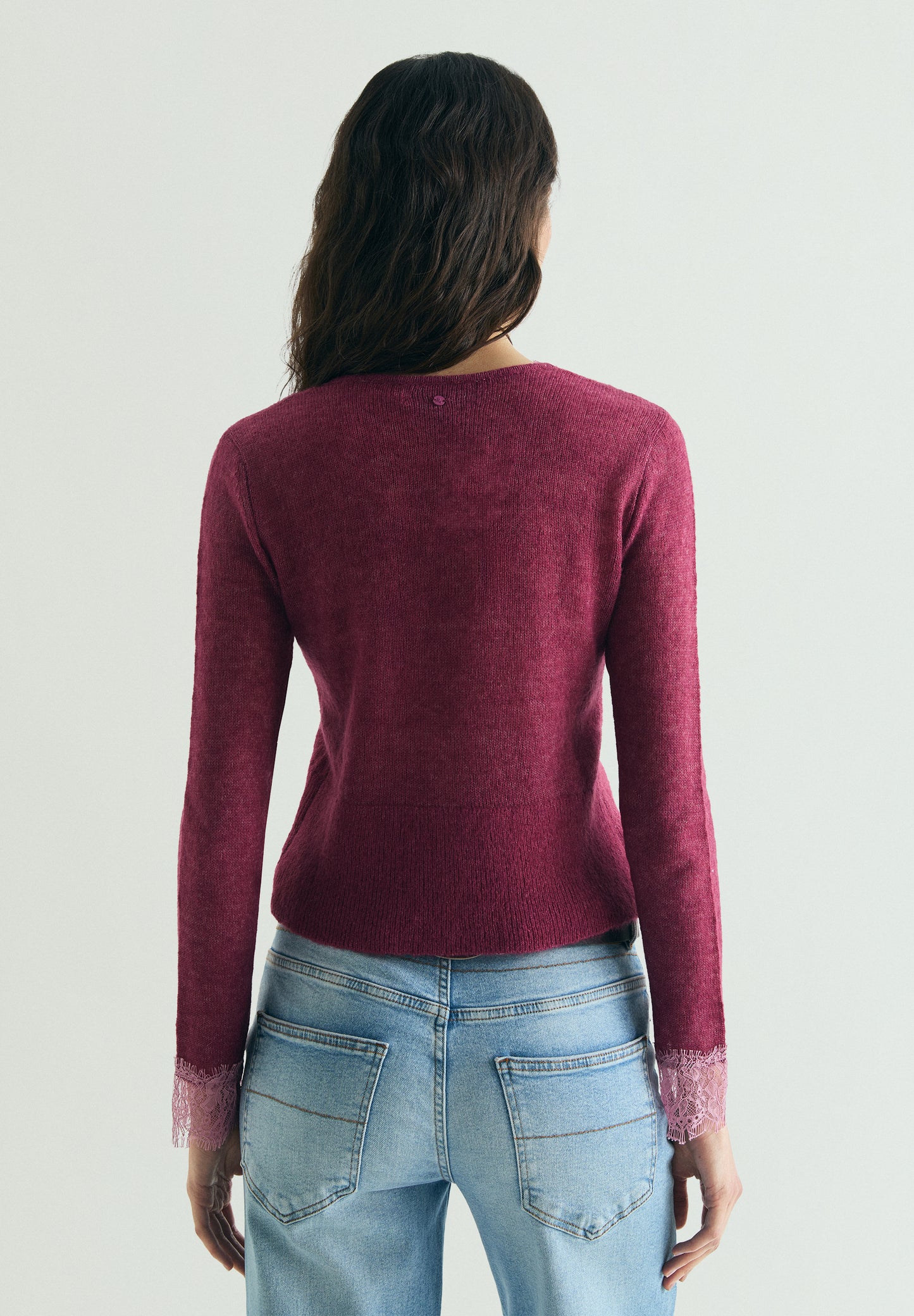 CÁRDIGAN PUNTO ENCAJE