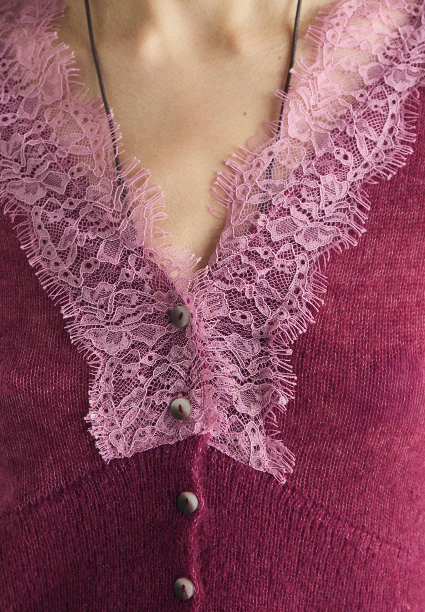 CÁRDIGAN PUNTO ENCAJE