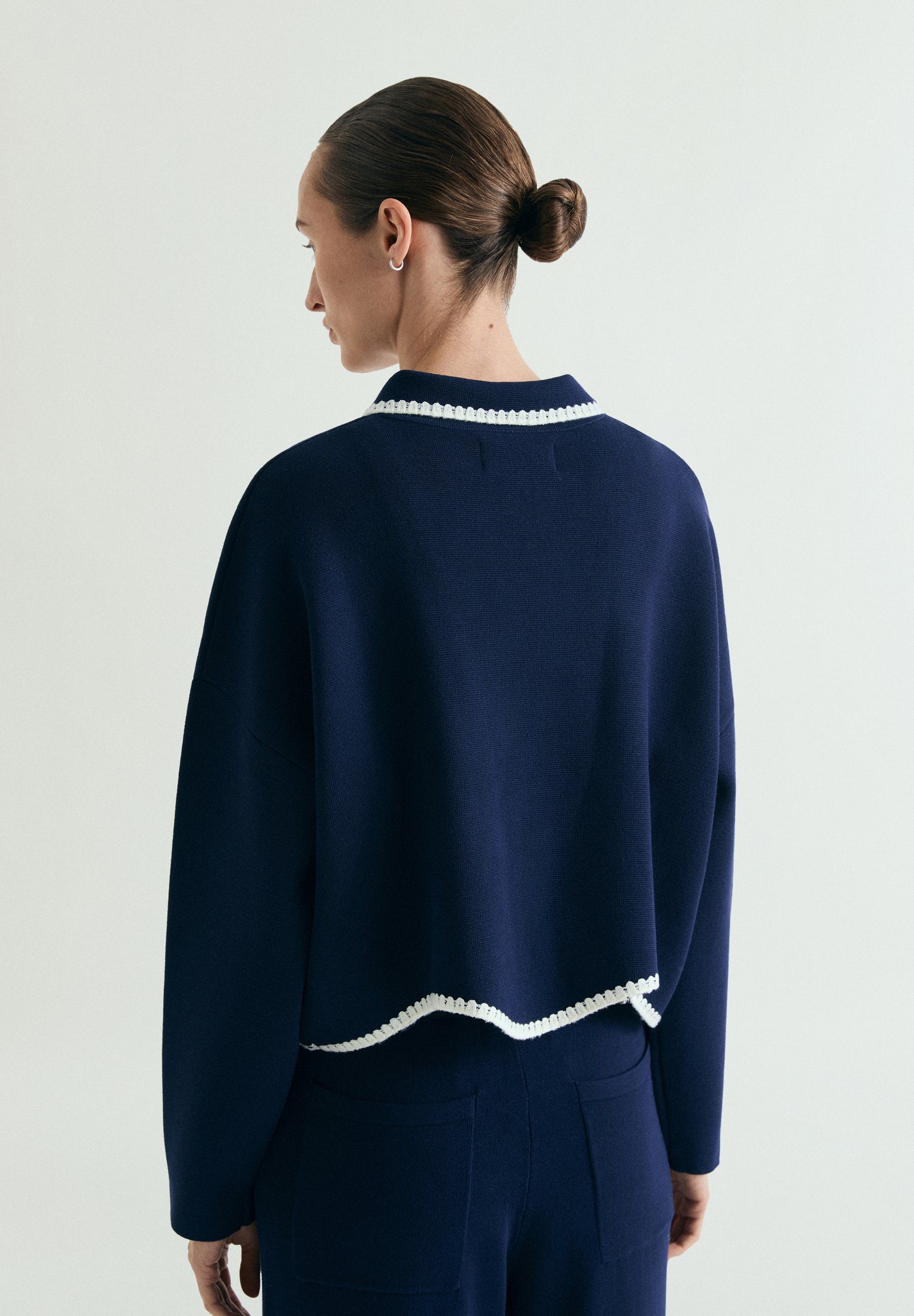 CÁRDIGAN PUNTO FINO CONTRASTE