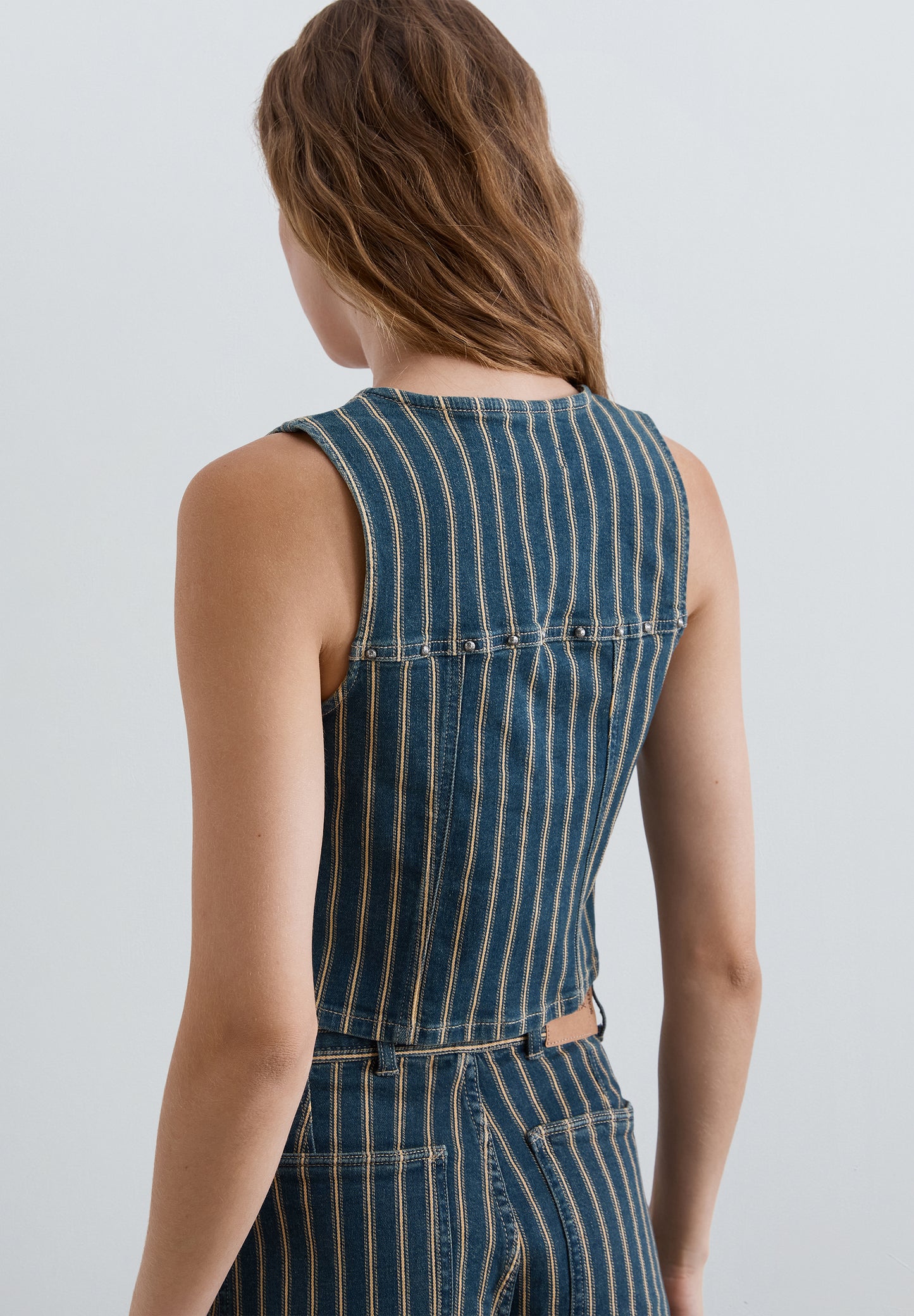 CHALECO DENIM RAYAS