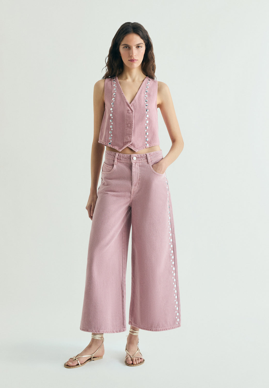 CHALECO DENIM STUDS - Scalpers
