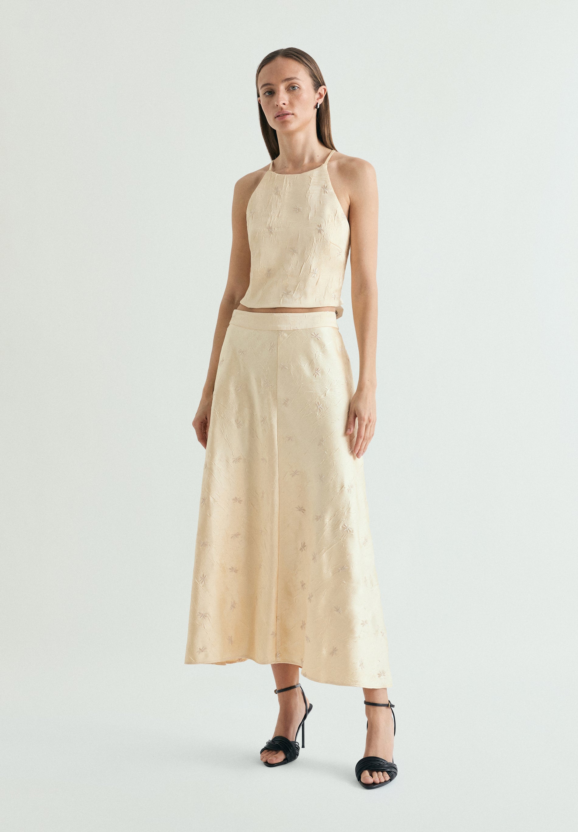 FALDA MIDI BORDADA