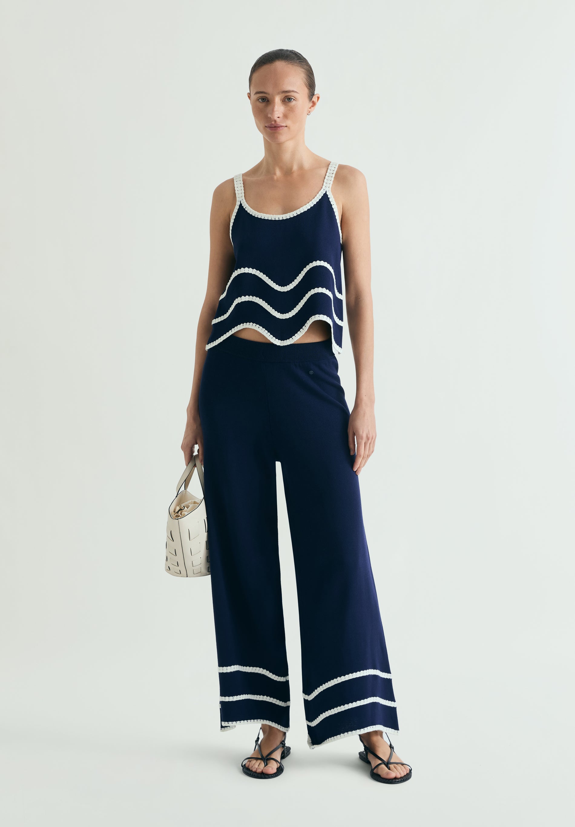 PANTALÓN PUNTO FINO CONTRASTE