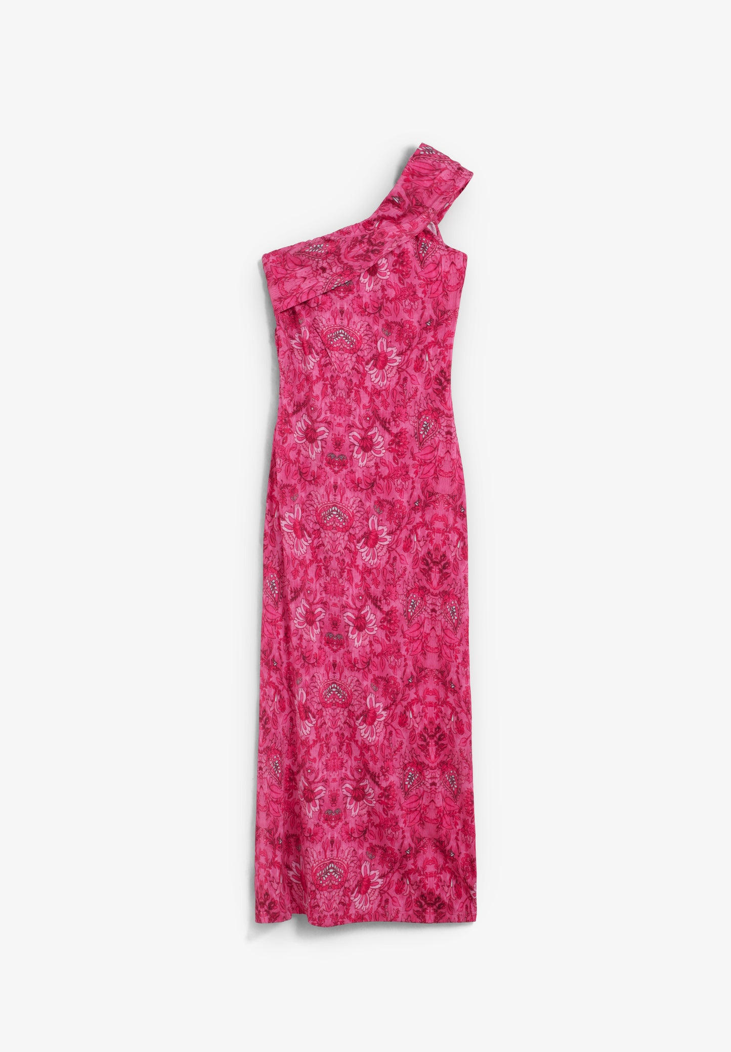 VESTIDO MIDI ASIMÉTRICO ESTAMPADO