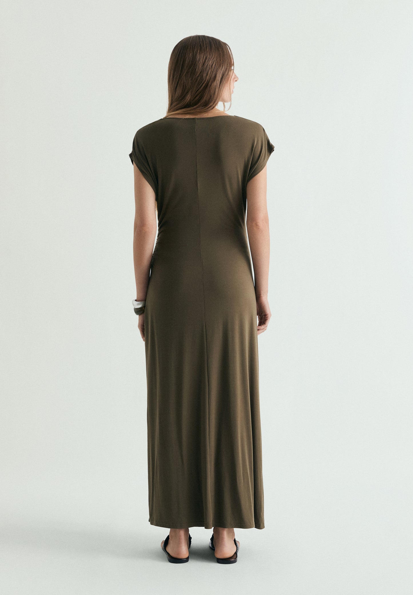 VESTIDO CUPRO DRAPEADO