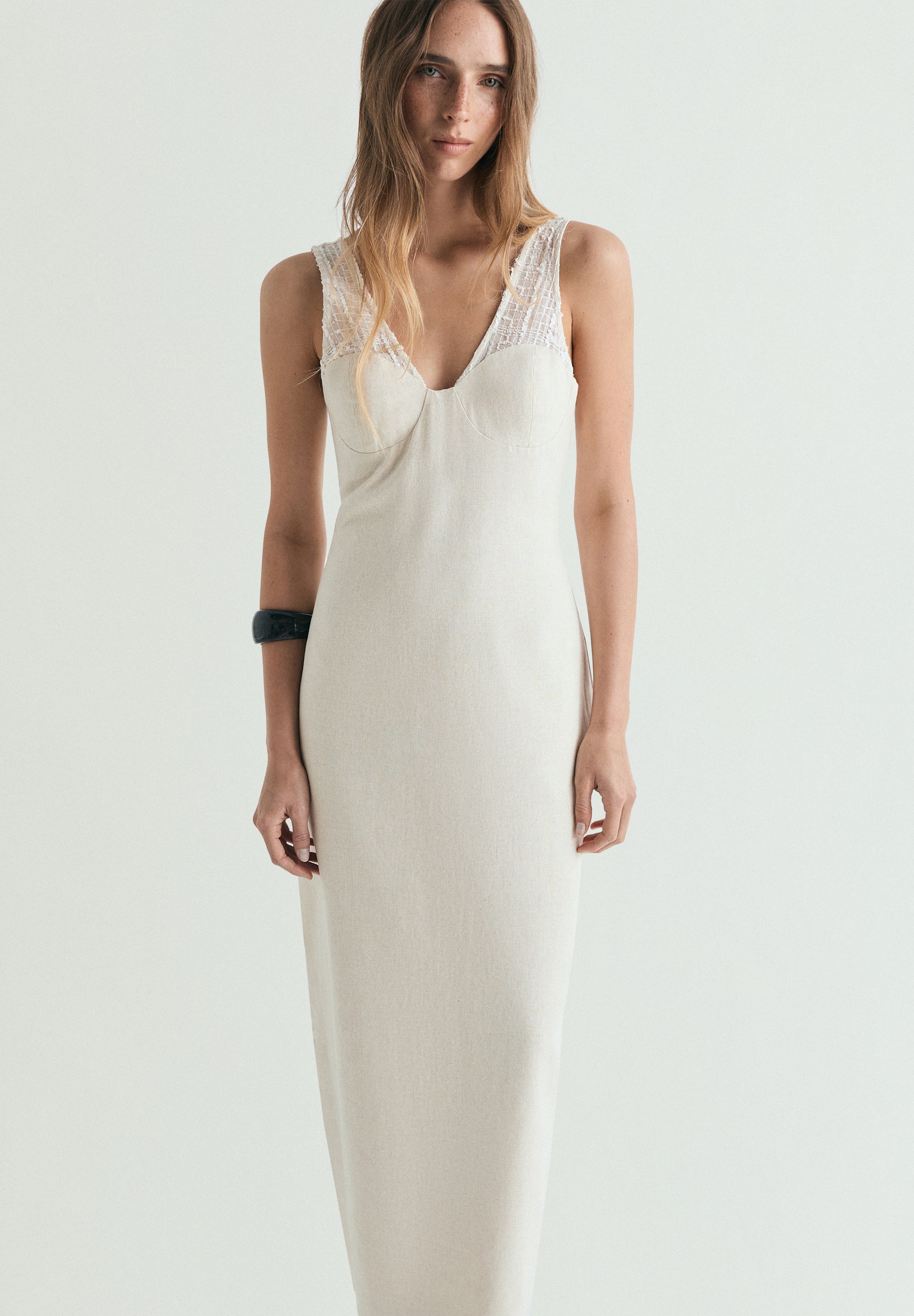 VESTIDO MIDI LINO