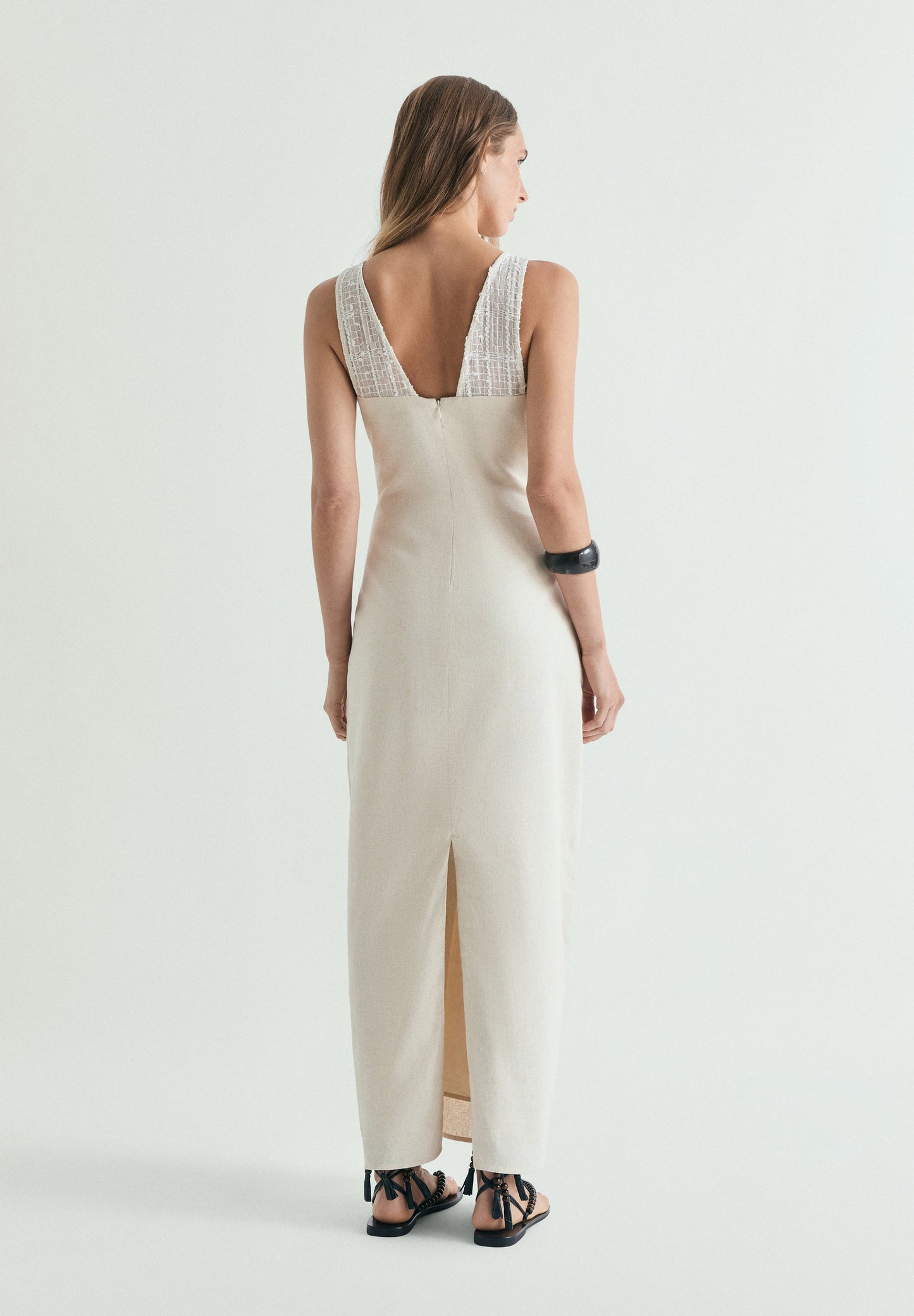 VESTIDO MIDI LINO