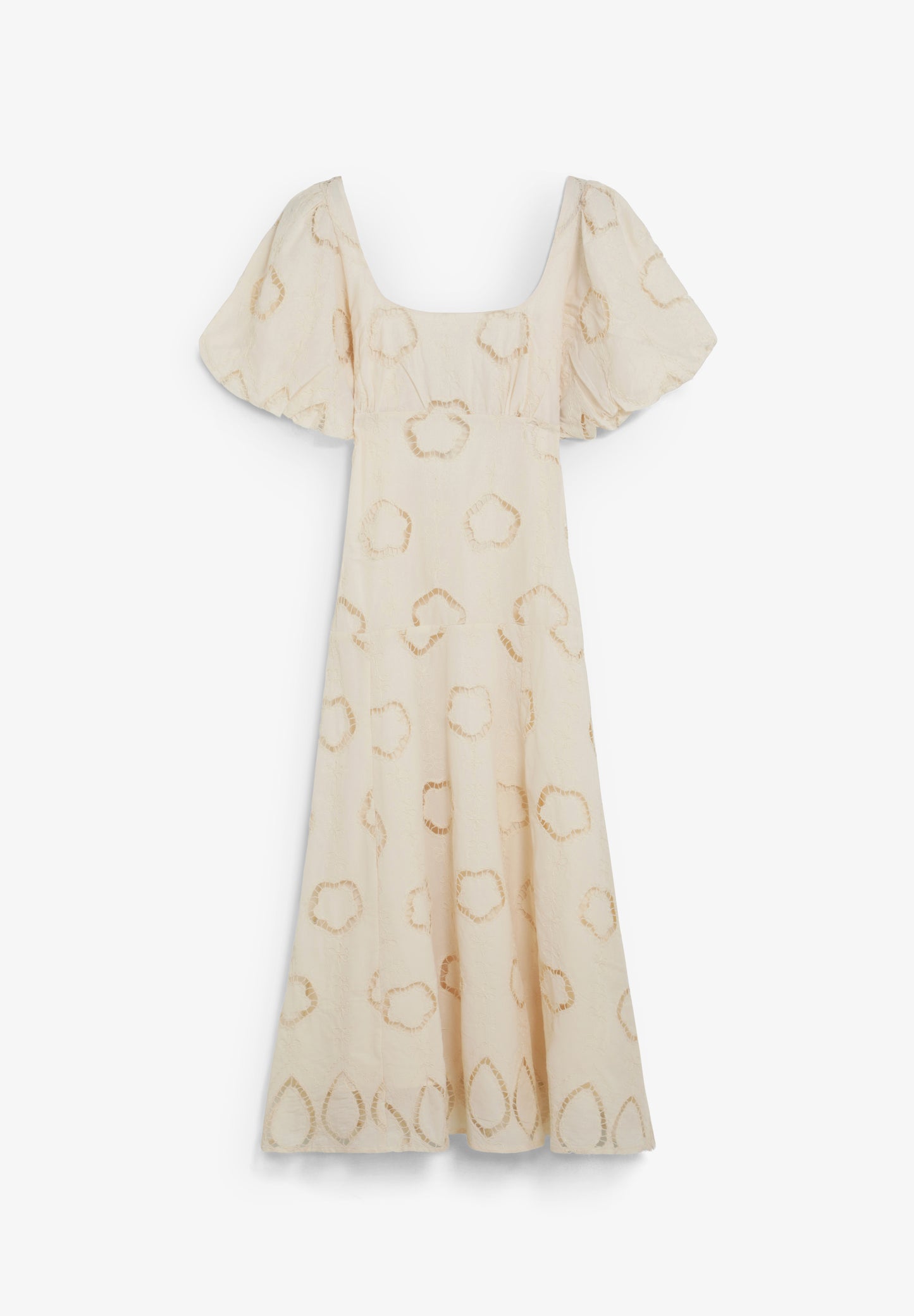 VESTIDO MIDI MANGAS ABULLONADAS