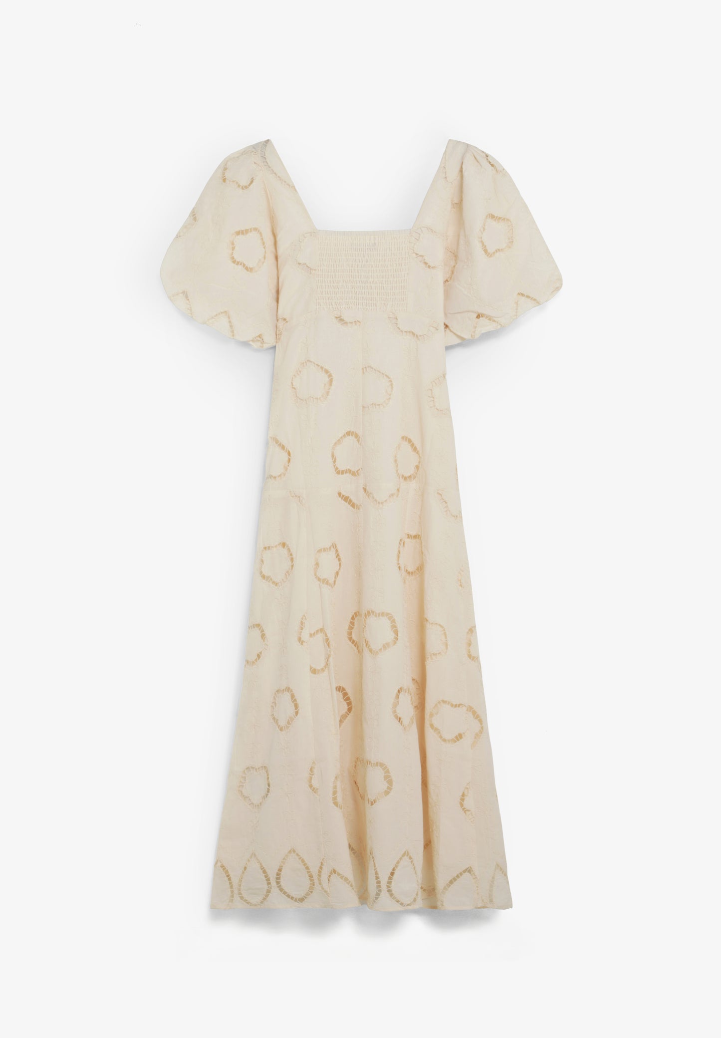 VESTIDO MIDI MANGAS ABULLONADAS