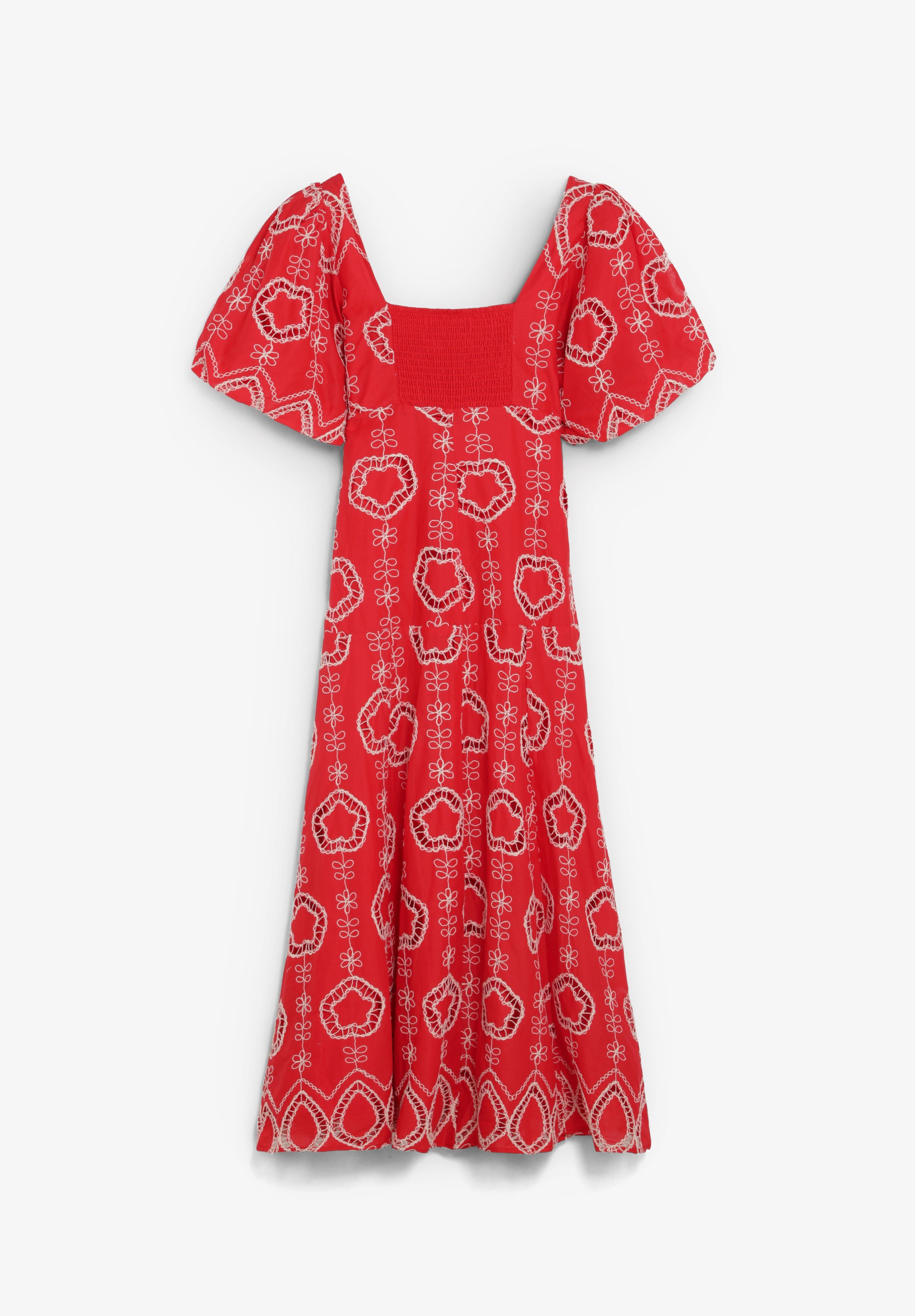 VESTIDO MIDI MANGAS ABULLONADAS – Scalpers