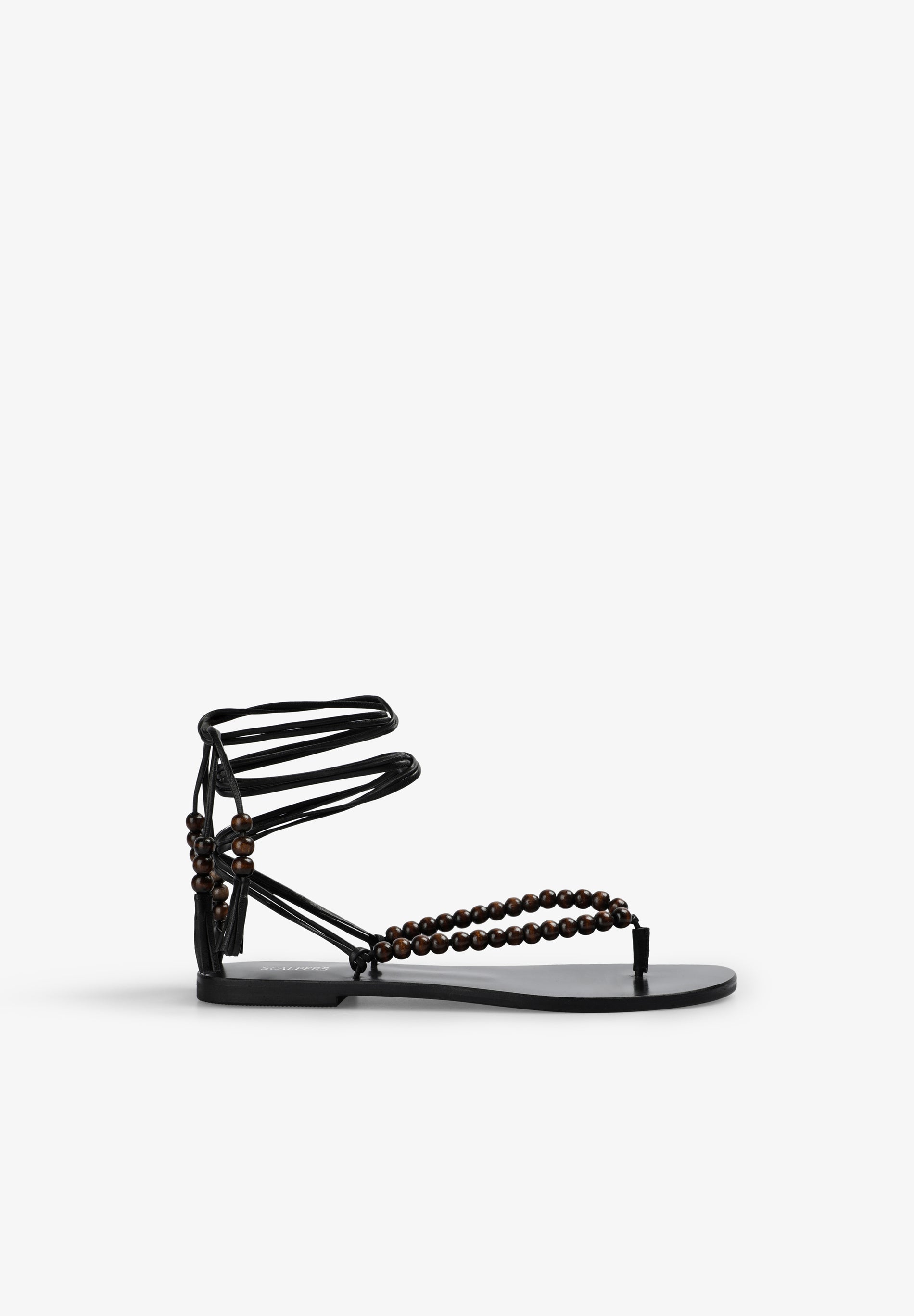 SANDALIAS PIEL CUENTAS