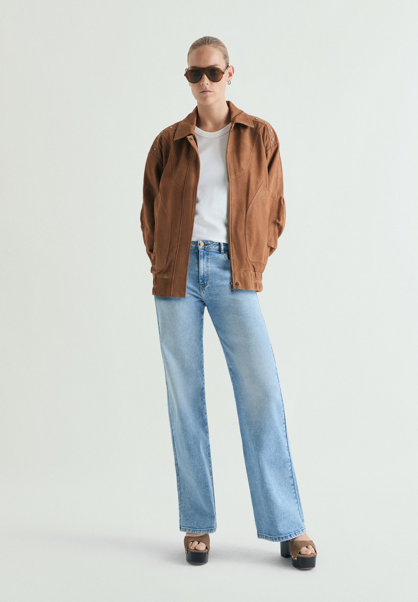 CHAQUETA BOMBER ANTE STUDS