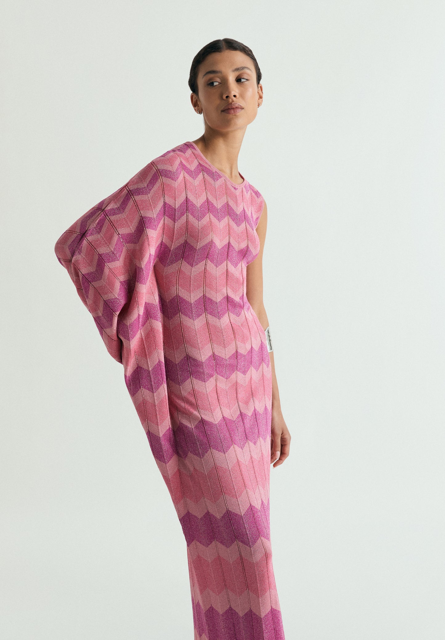 VESTIDO ASIMÉTRICO PUNTO LÚREX