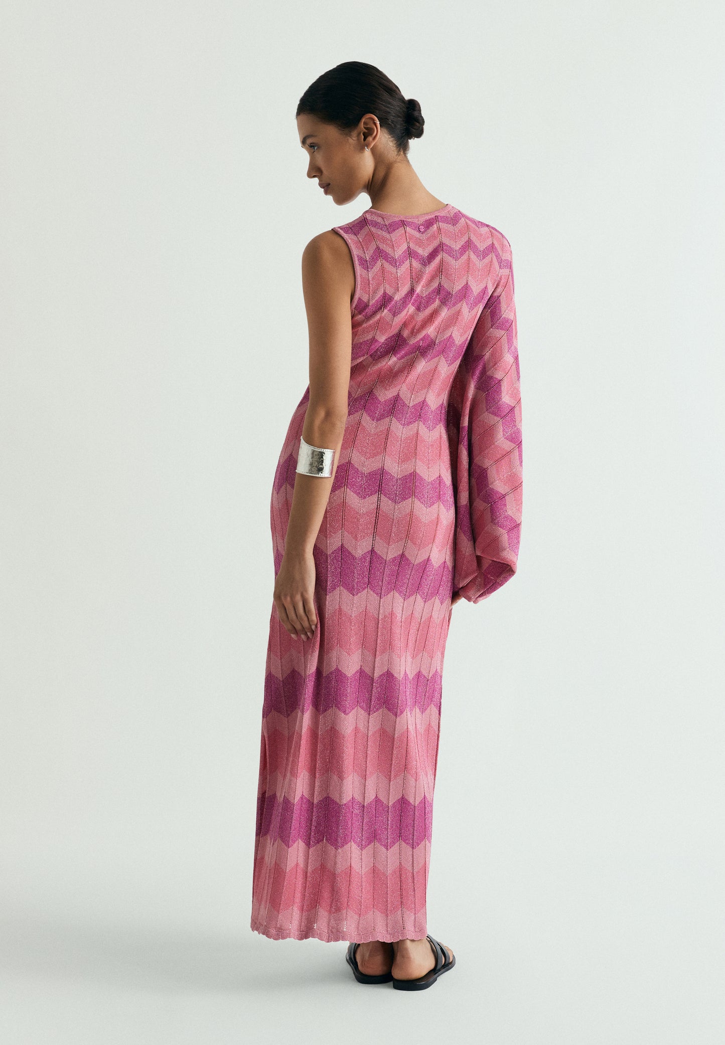 VESTIDO ASIMÉTRICO PUNTO LÚREX