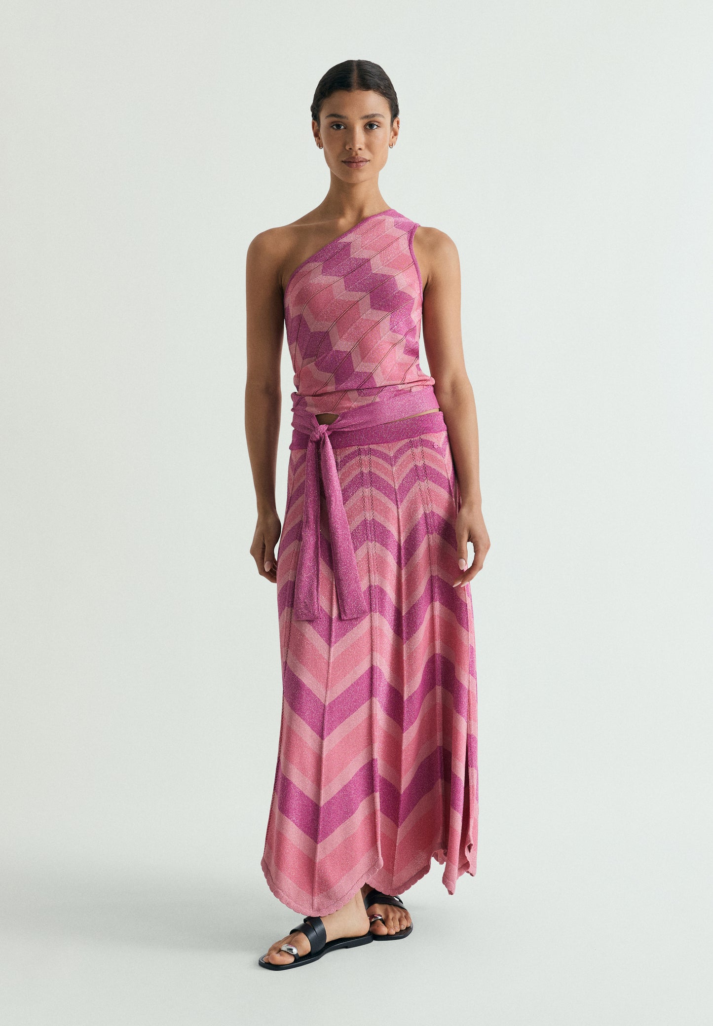 TOP ASIMÉTRICO PUNTO LÚREX