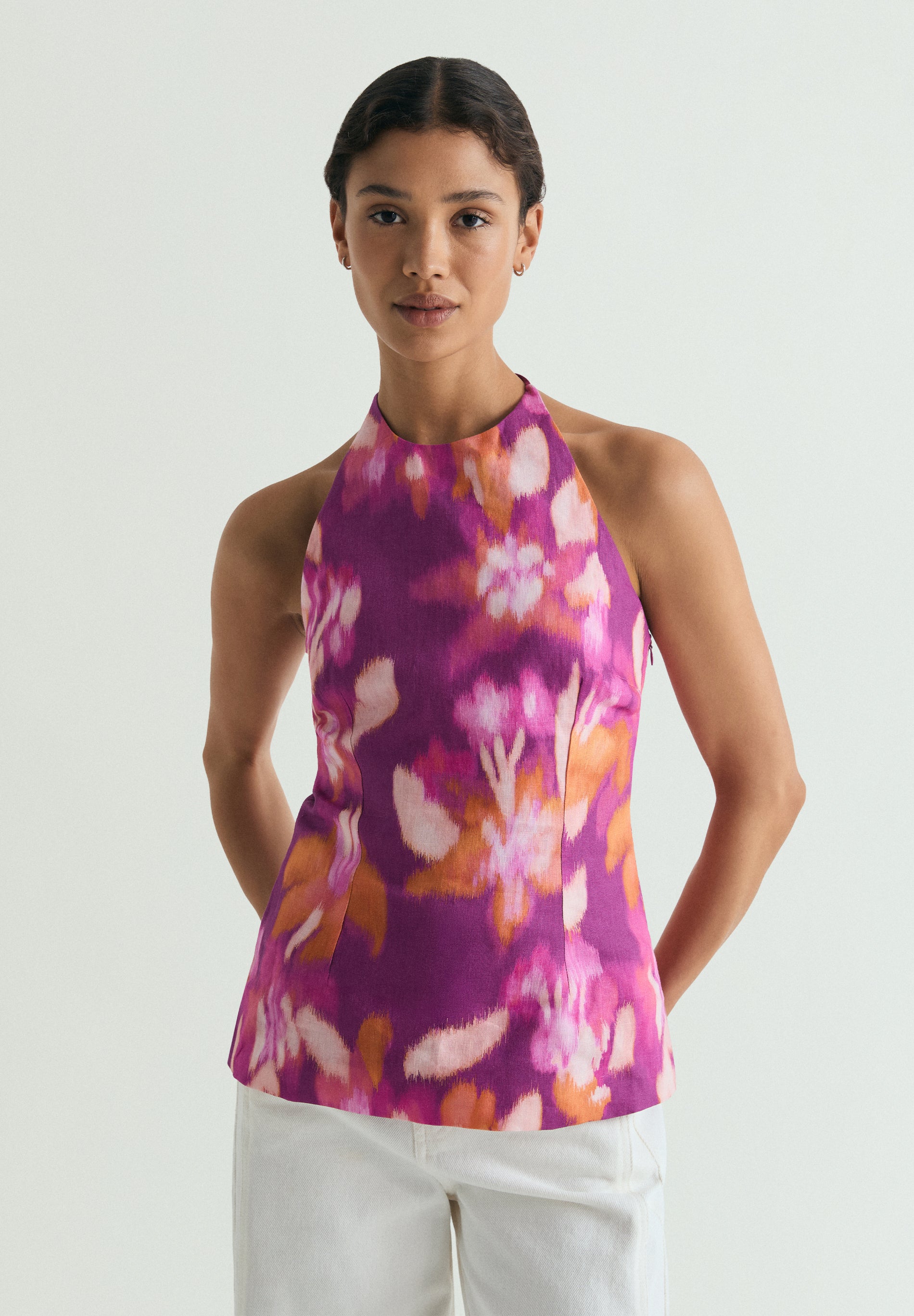 TOP LINO ESTAMPADO FLORAL