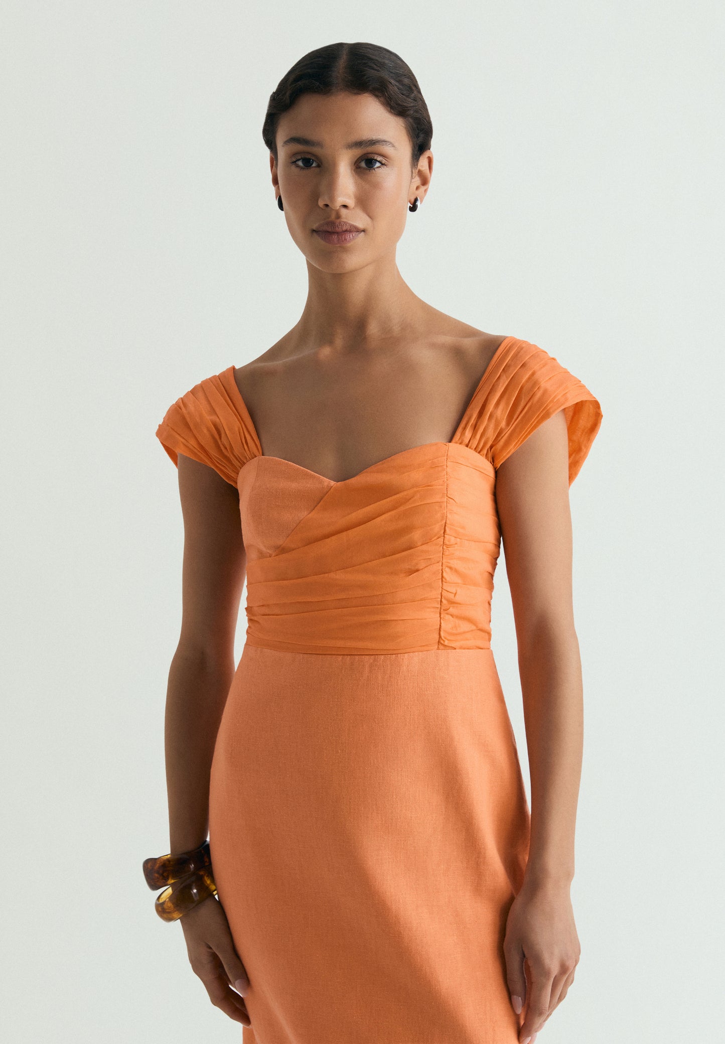 VESTIDO LINO DRAPEADO