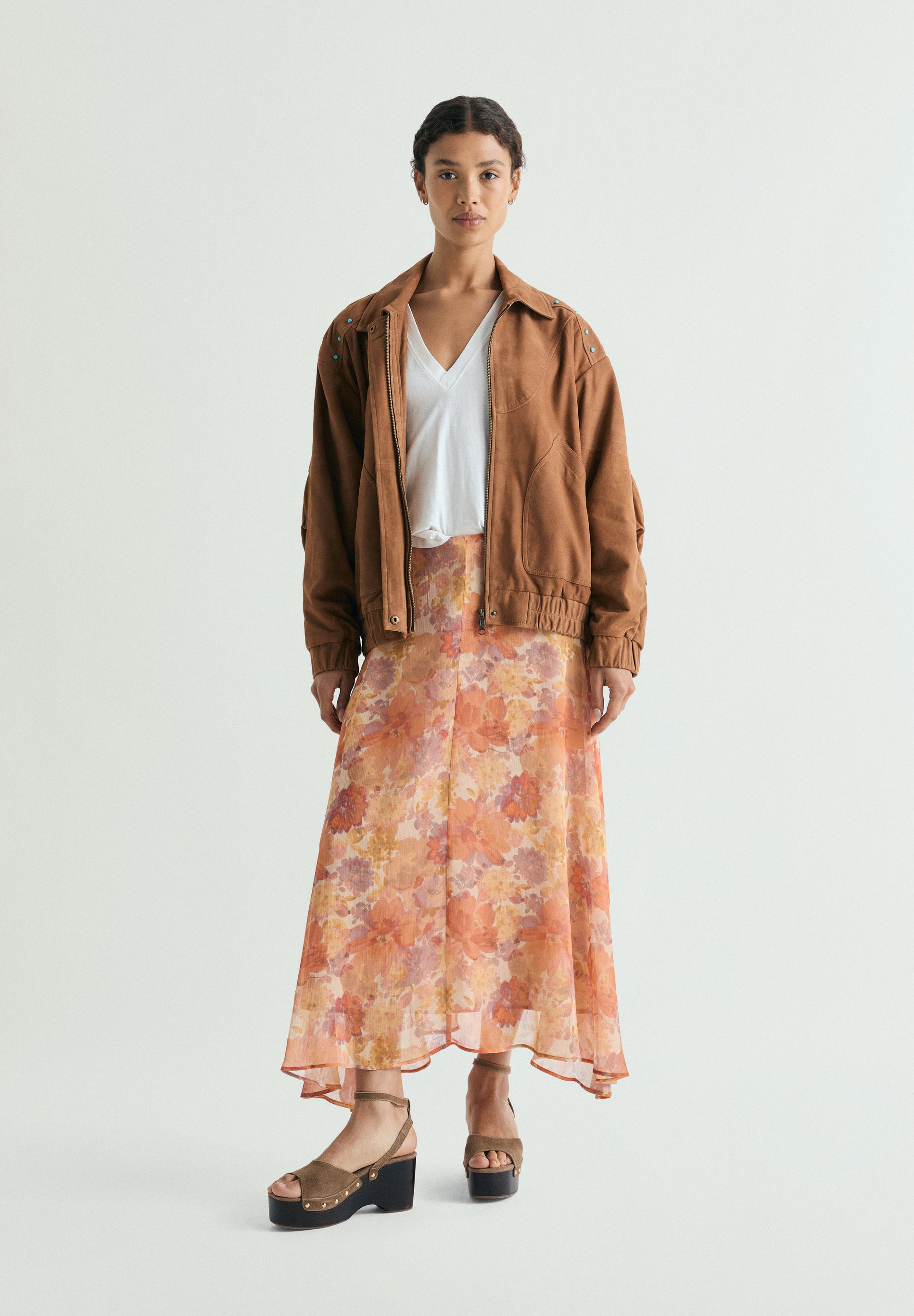 FALDA MIDI FLORAL
