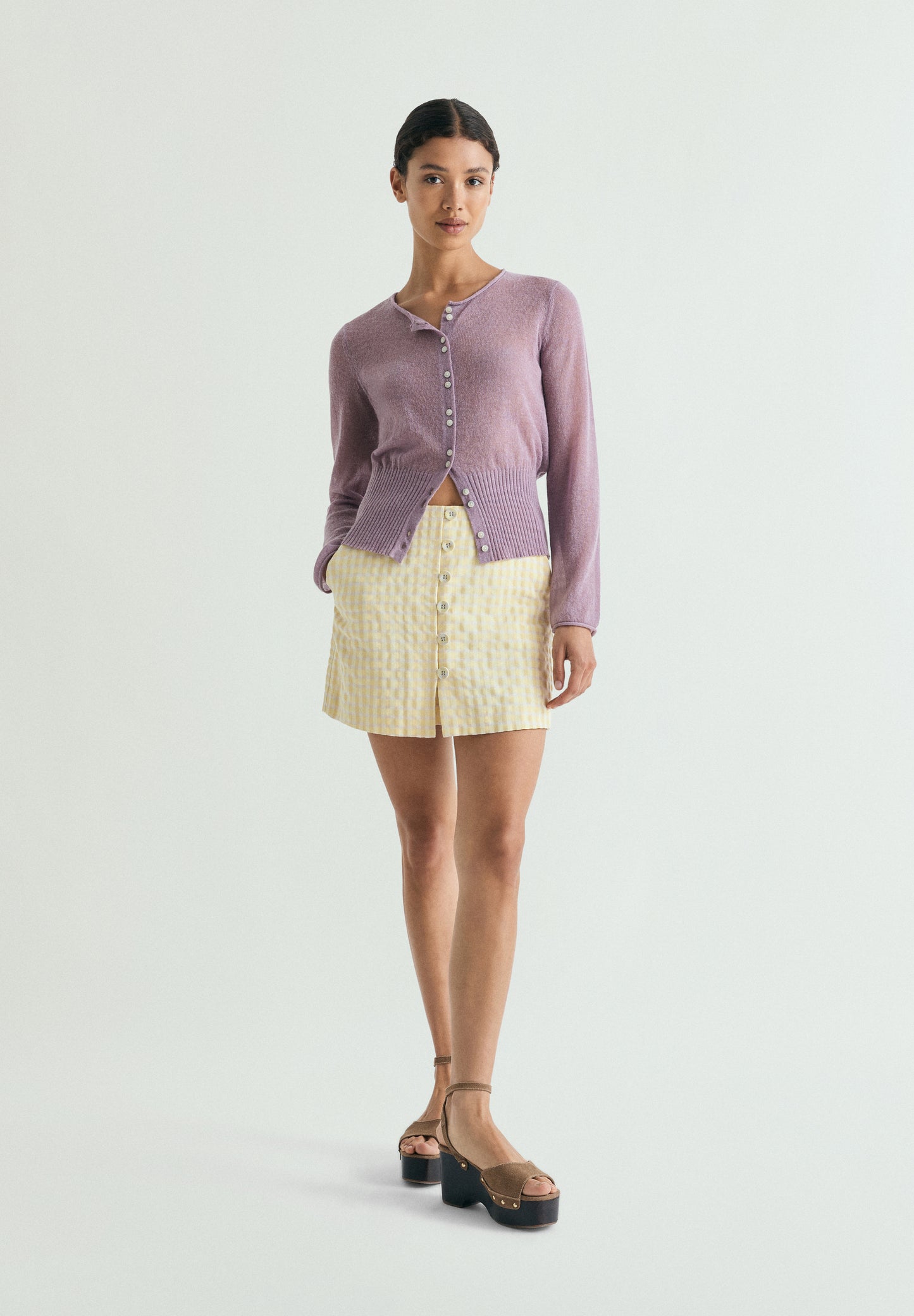 FALDA PANTALÓN VICHY BOTONES