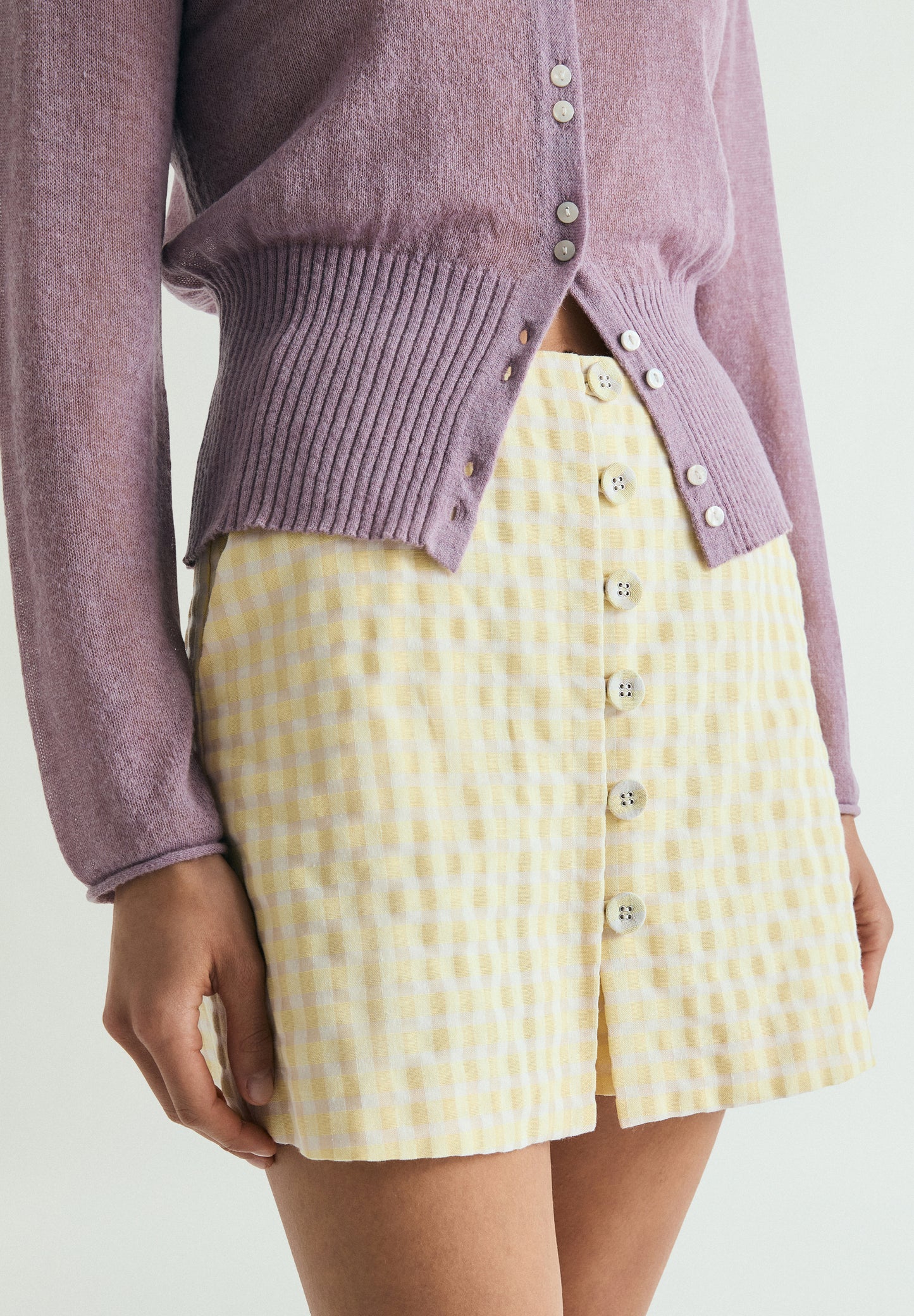 FALDA PANTALÓN VICHY BOTONES