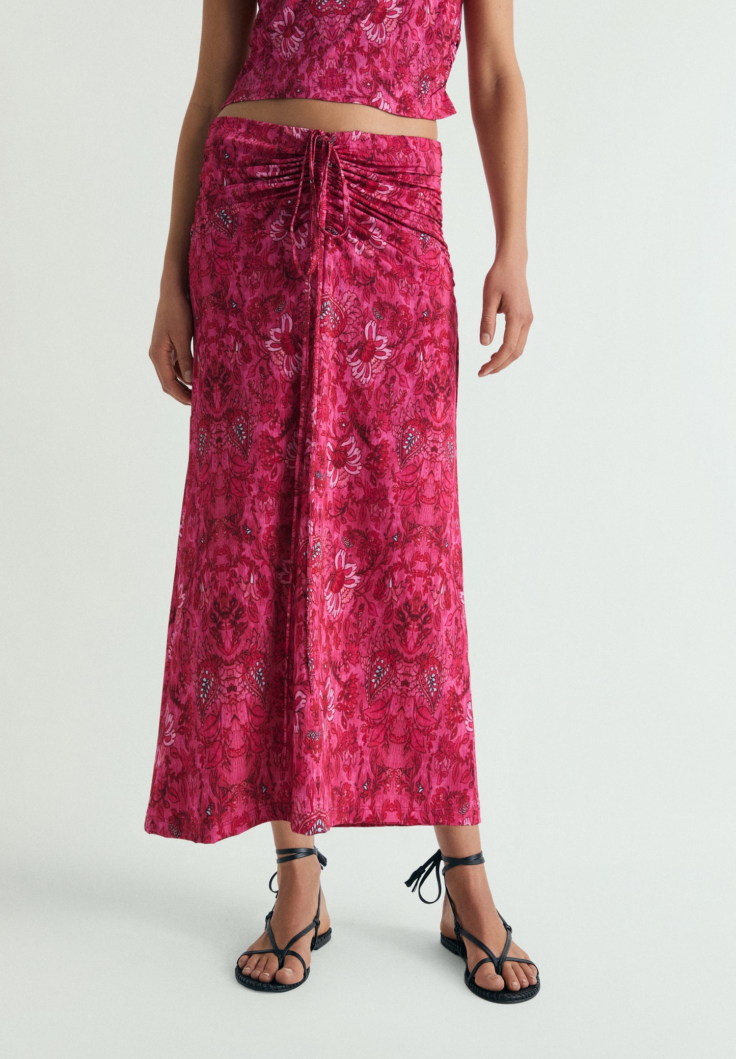 FALDA MIDI ESTAMPADA
