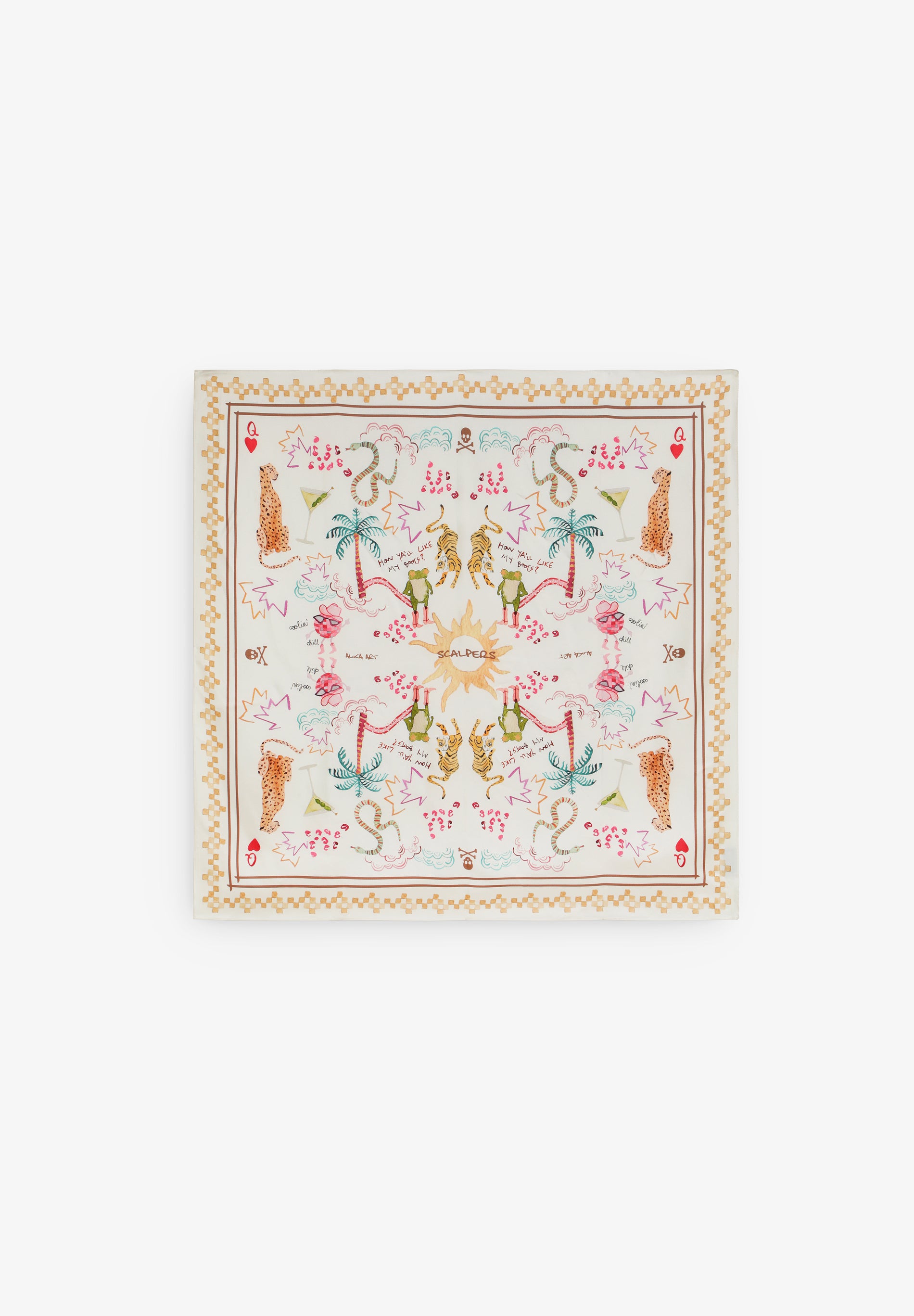 PAÑUELO ESTAMPADO 100% SEDA