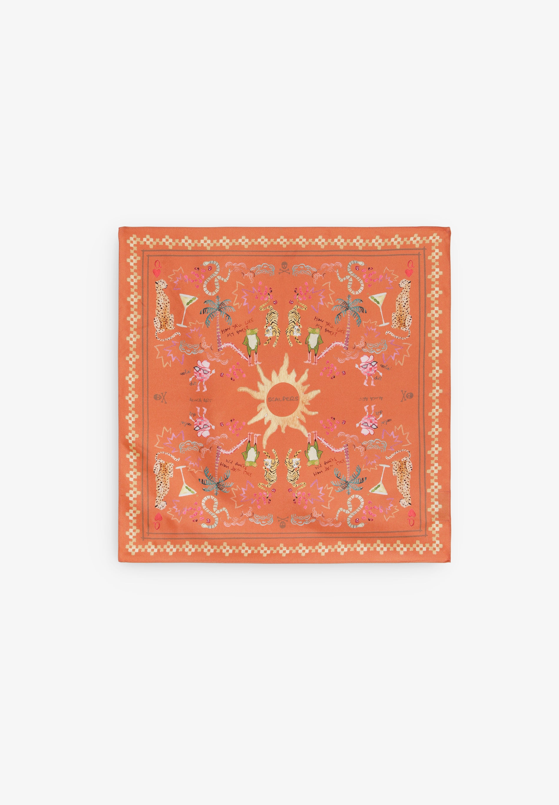 PAÑUELO ESTAMPADO 100% SEDA