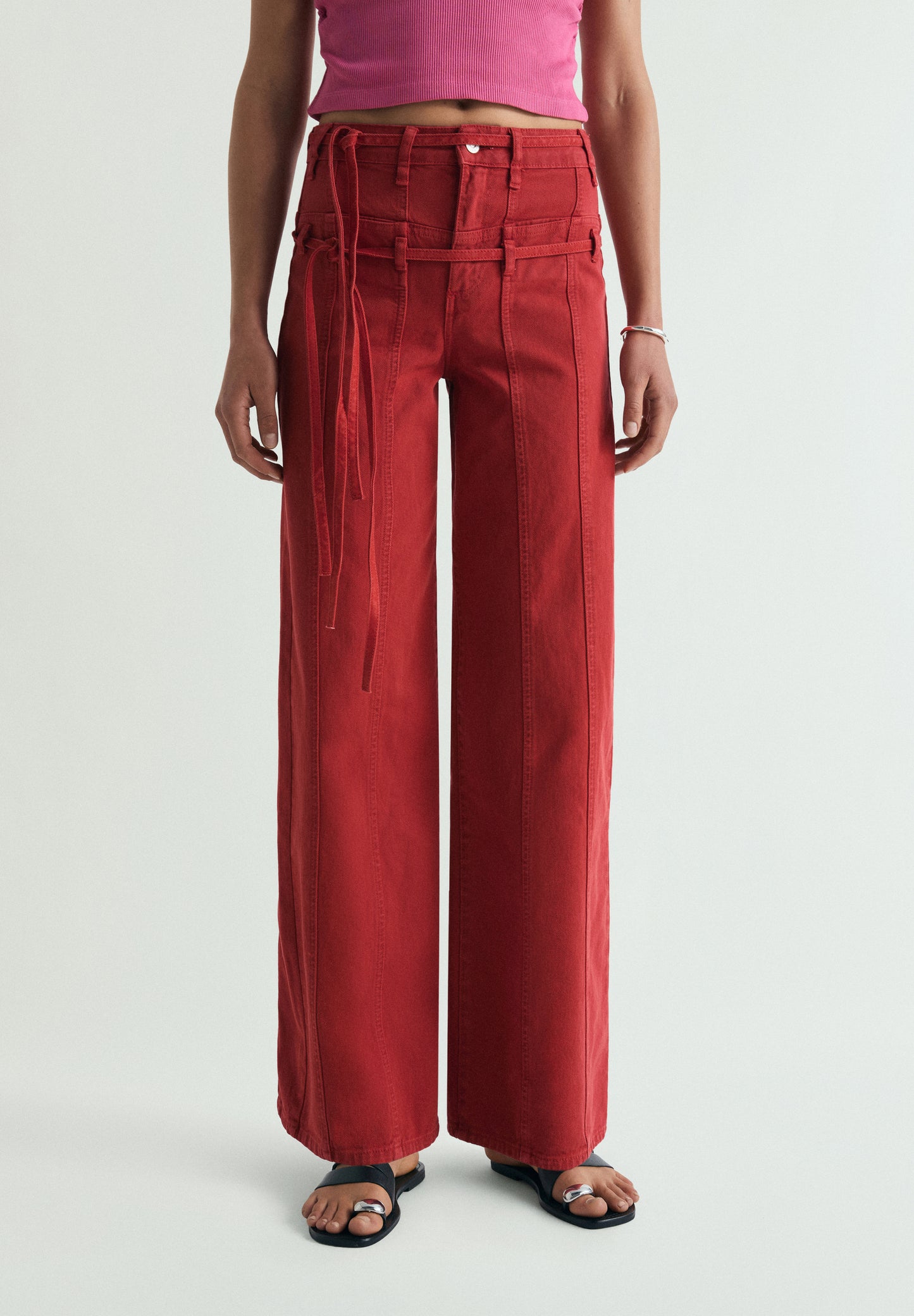 PANTALÓN DENIM DOBLE CINTURÓN