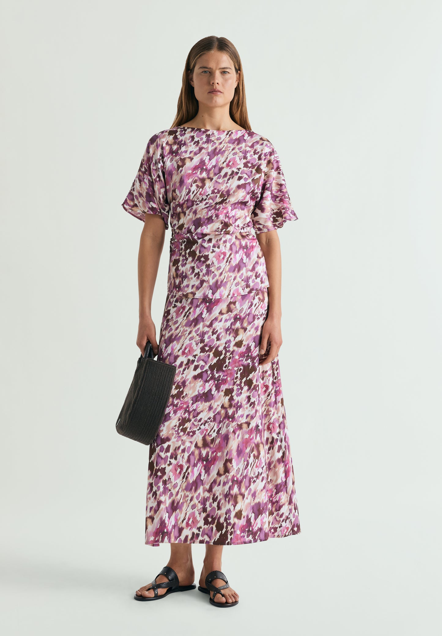 FALDA MIDI ESTAMPADA