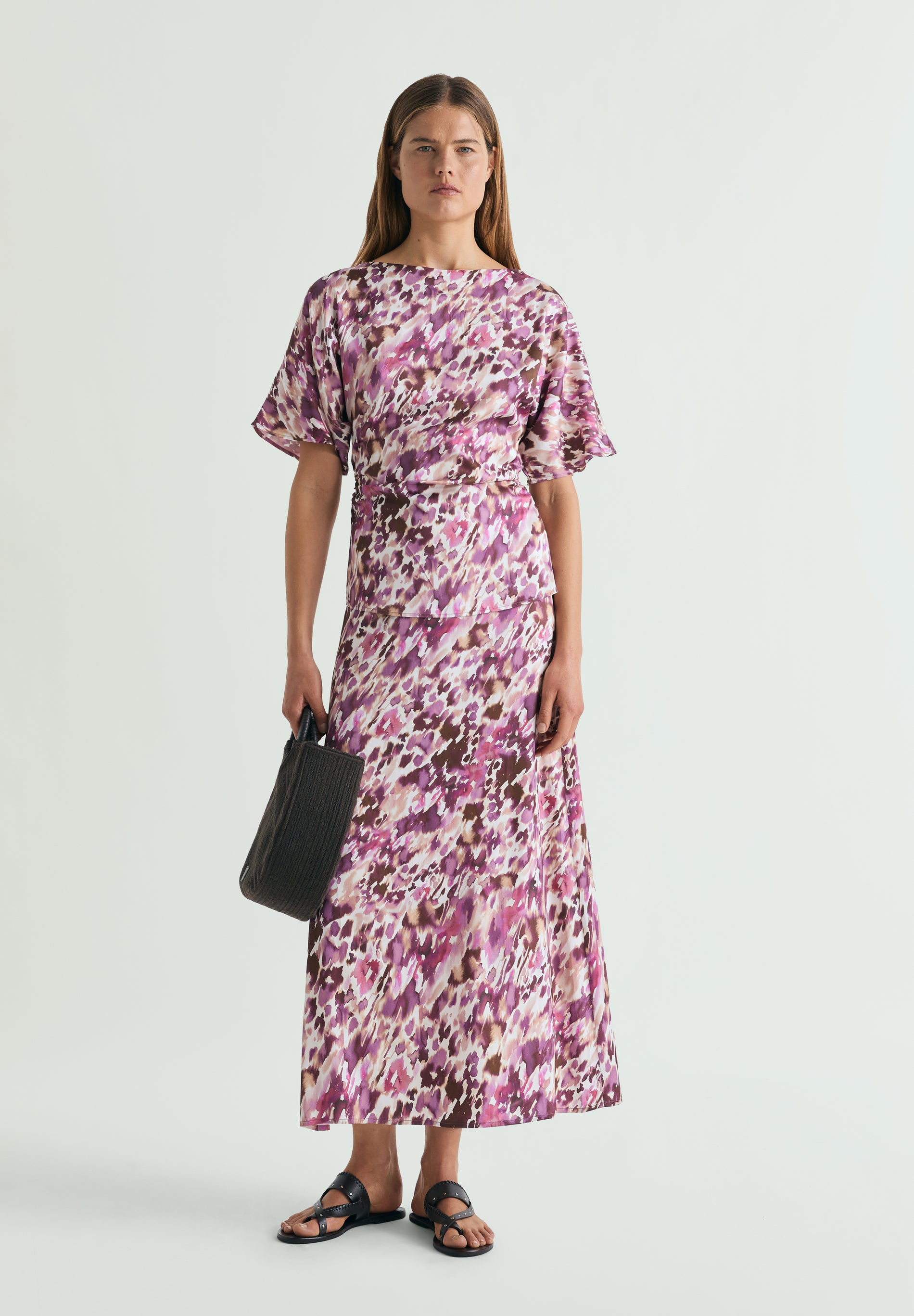 FALDA MIDI ESTAMPADA