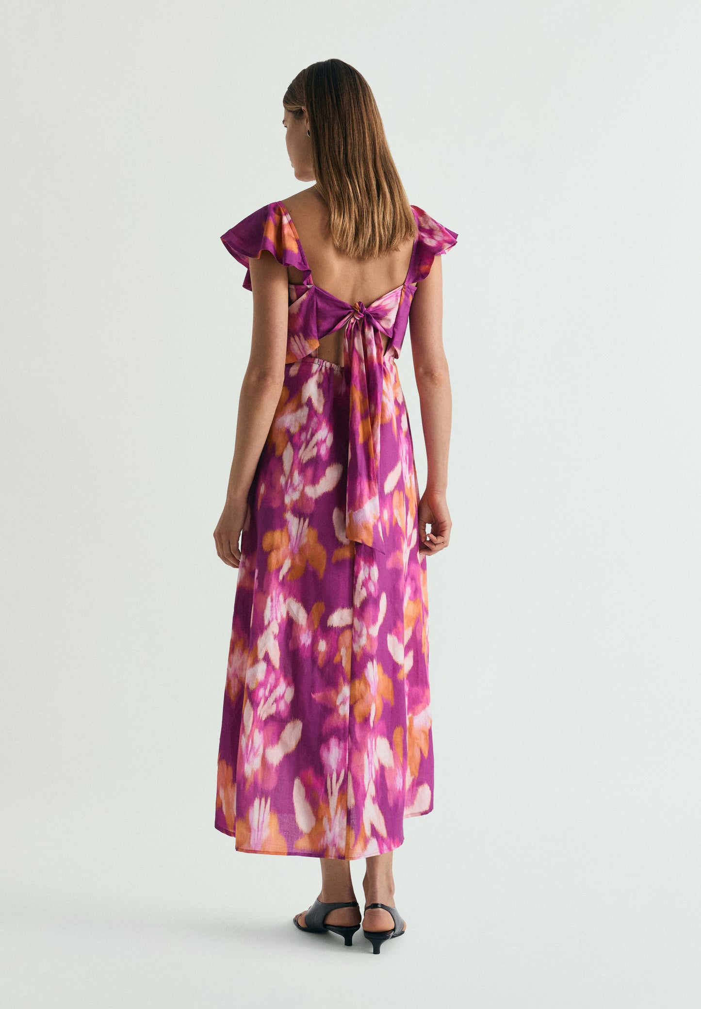 VESTIDO ALGODÓN Y LINO ESTAMPADO