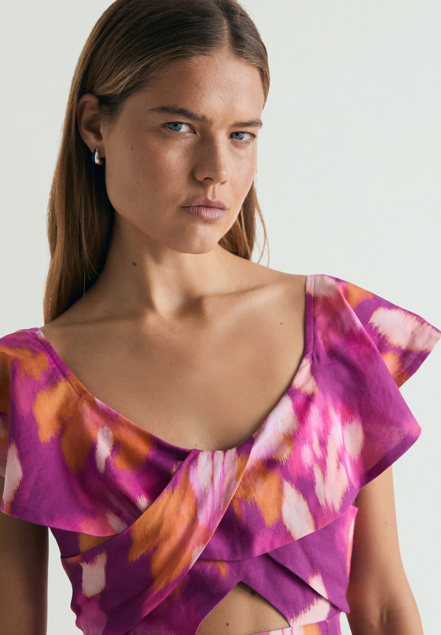 VESTIDO ALGODÓN Y LINO ESTAMPADO