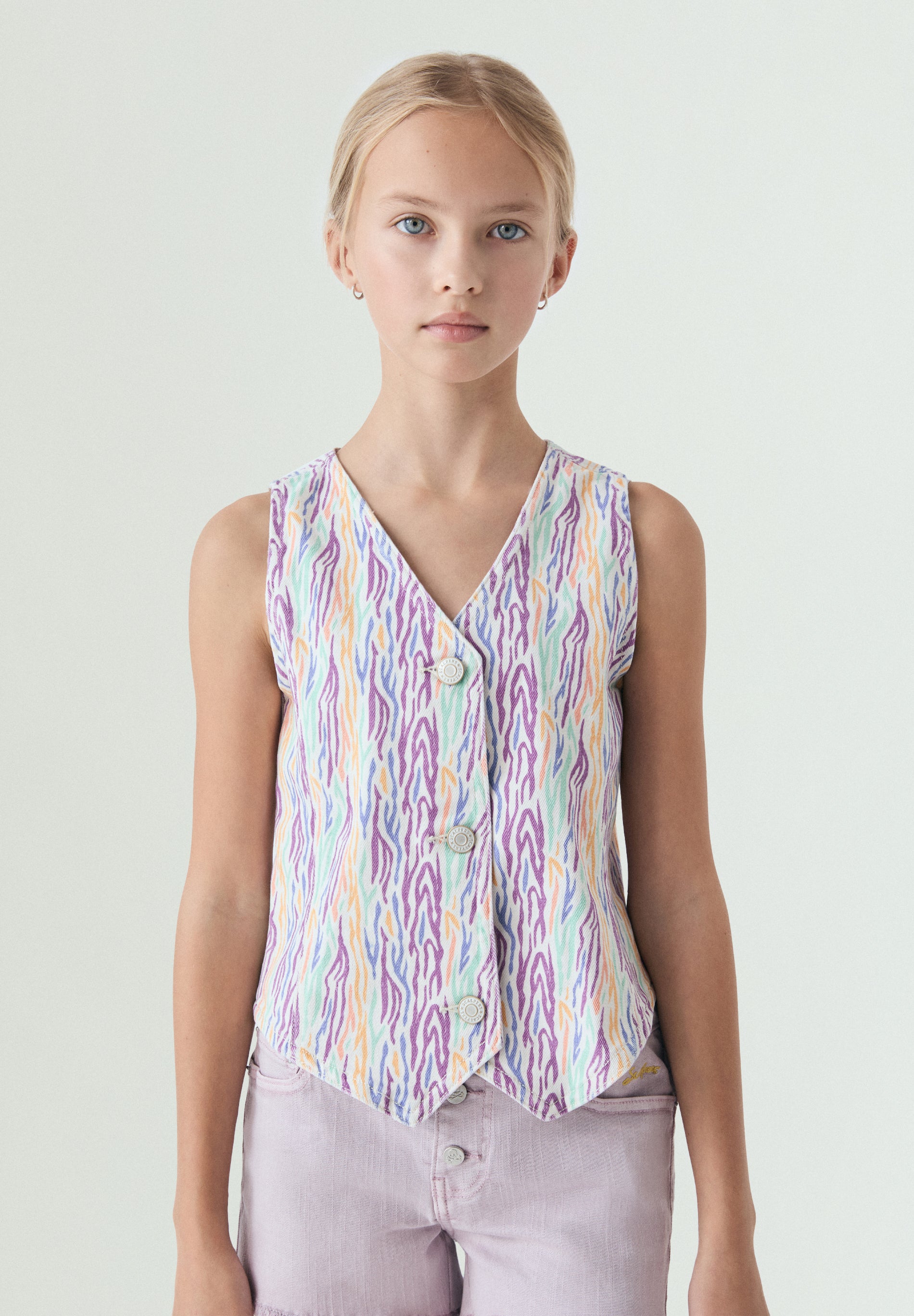 CHALECO DENIM MULTICOLOR